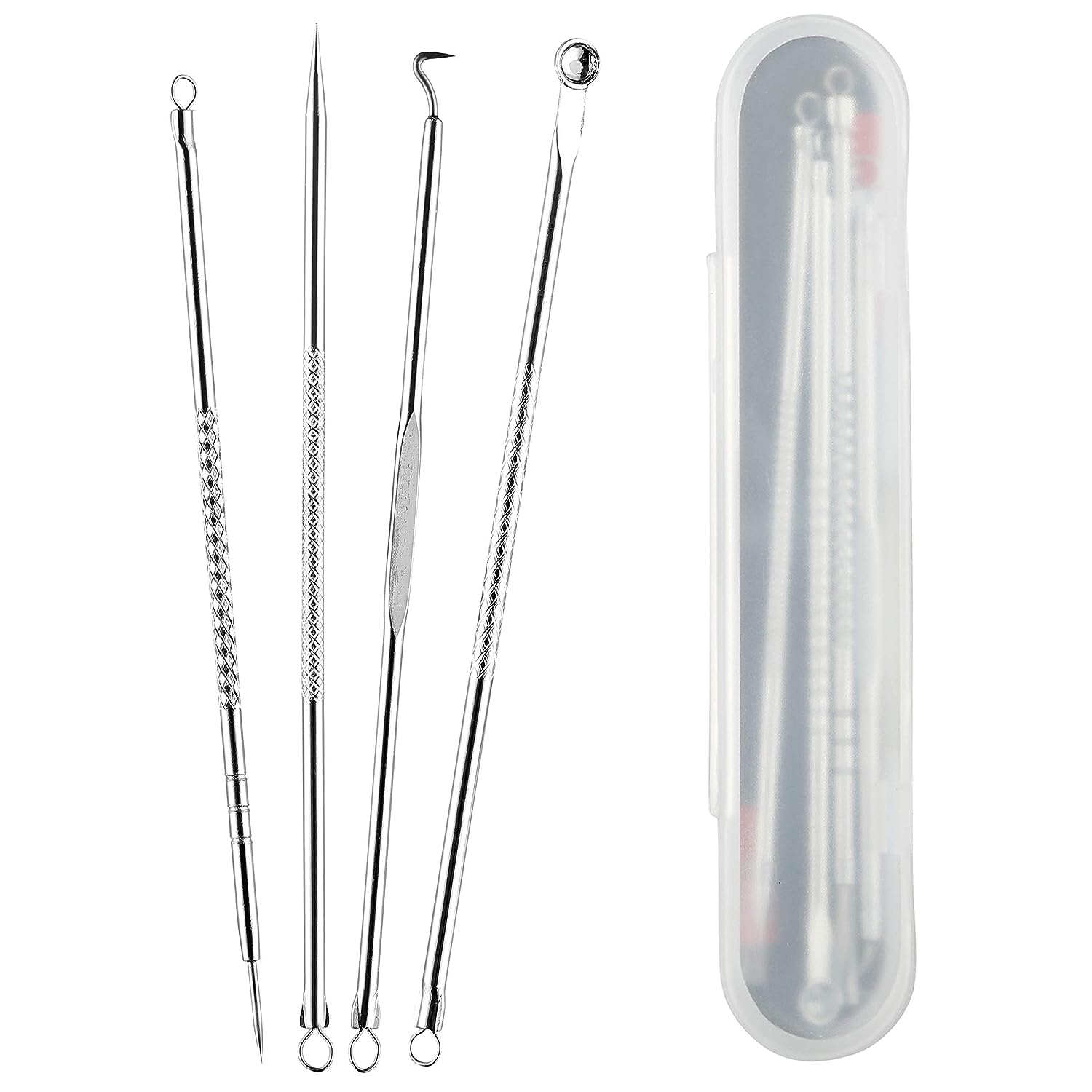 Gold Max Blackhead Acne Removal Needle Kit - 4 Pcs Professional Skin Care Tools for Pimple & Comedone Extraction - Perfect for Women & Men - Ideal for Home Facial Care & Spa Treatments