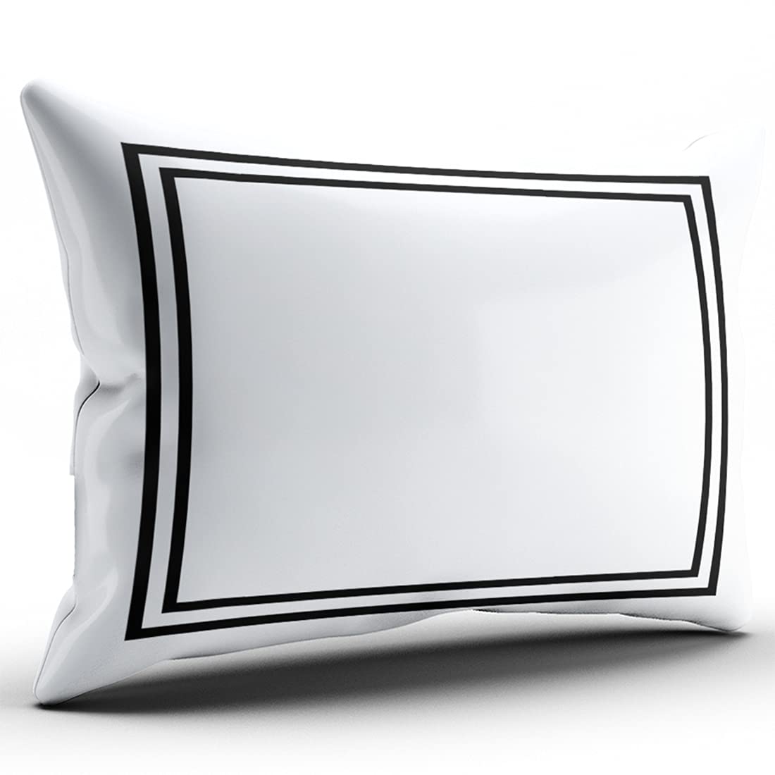 Premium Decorative Throw Pillow Covers 20x30 Inches - Black Border White Pillowcases Set of 2 for Sofa & Bedroom - Soft Cushion Covers for Living Room, Dorm, Office Decor & Cozy Home Styling