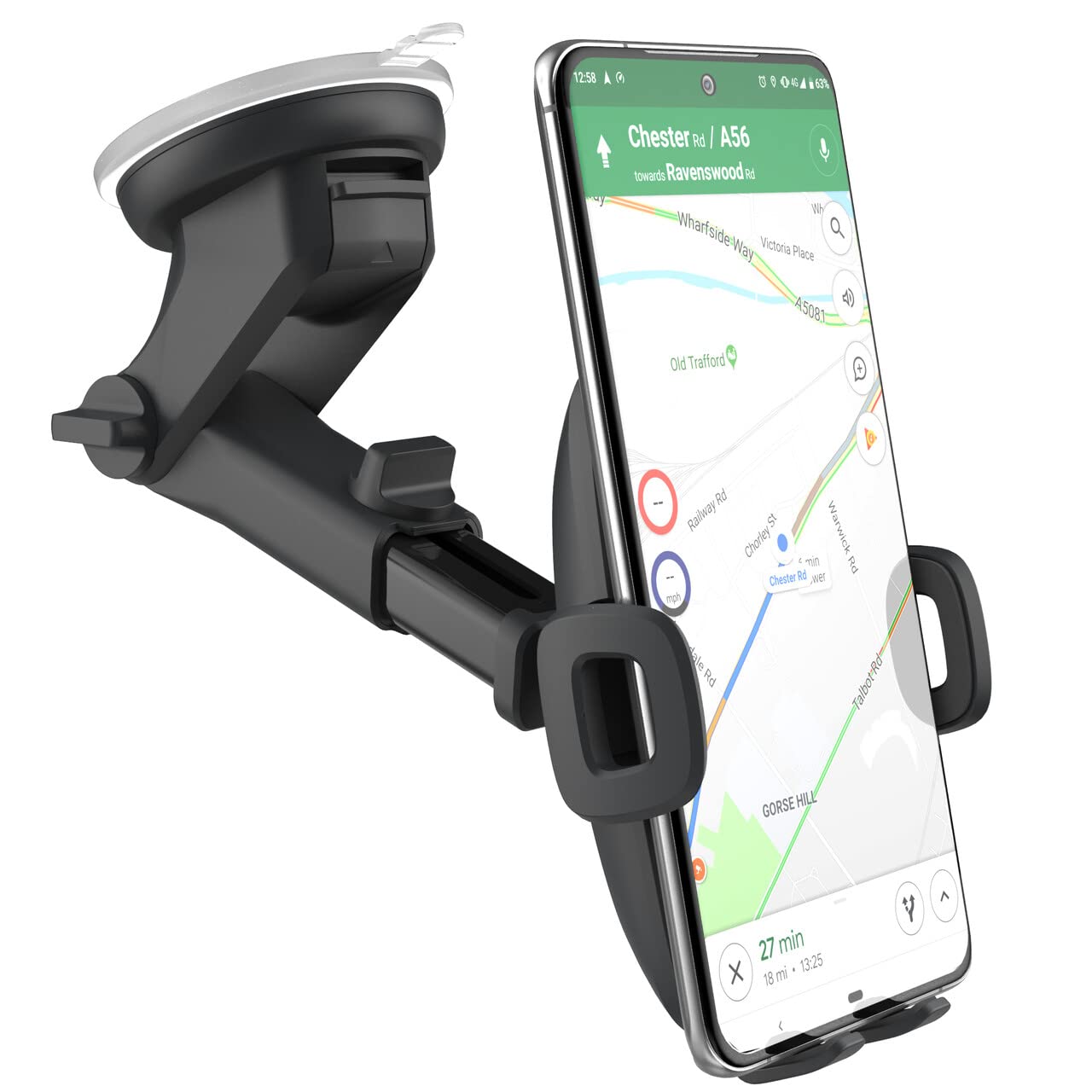 Encased [Updated V2] Universal Samsung Phone Holder - Car Mount for Galaxy S20/S21/S22/S23/S24/Plus/Ultra - Dashboard & Windshield Mount - Case Friendly Design (2024) - Perfect for Commuting, Road Trips & GPS Navigation