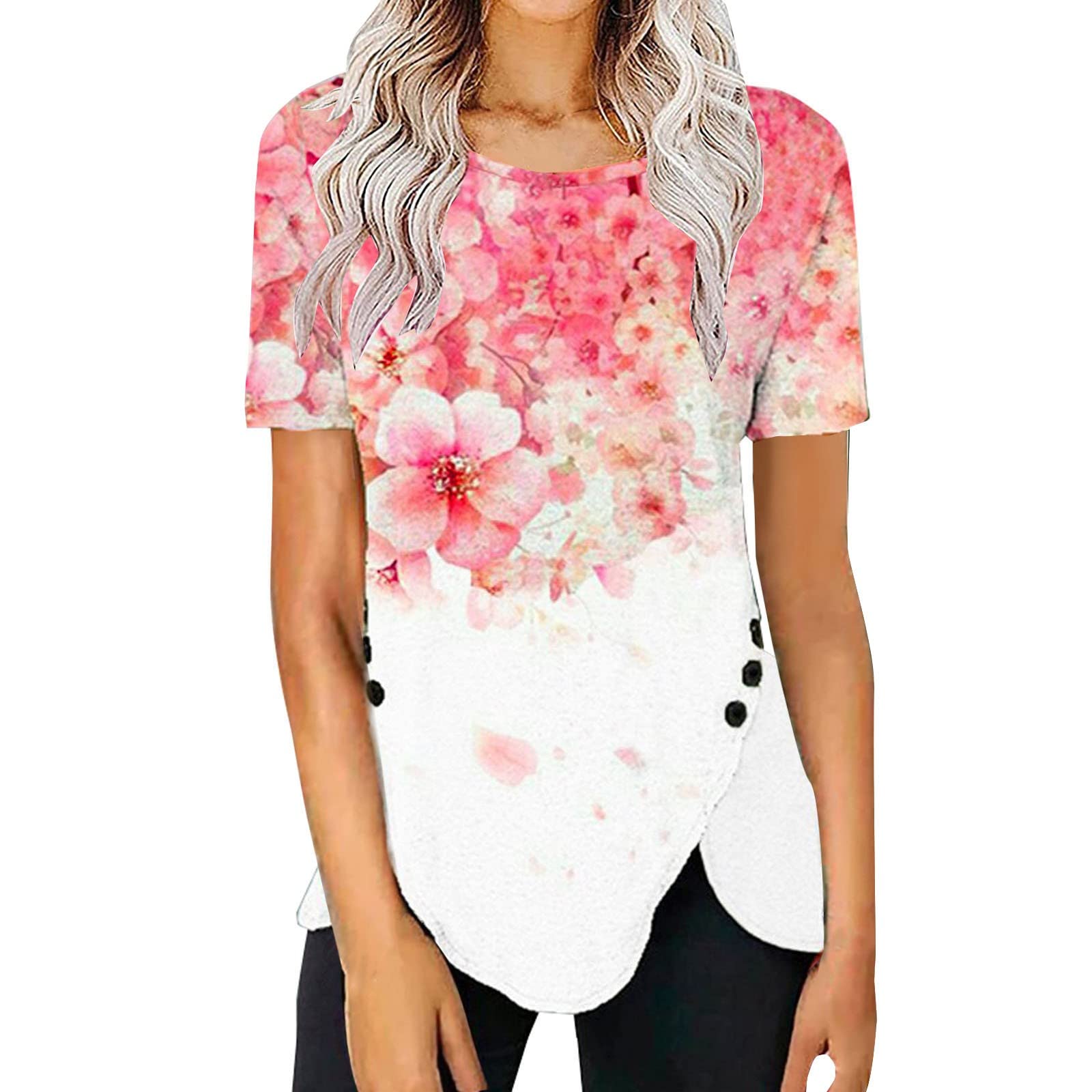 Stylish Women's V-Neck T-Shirts - Summer Casual Short Sleeve Blouse & Tunic Tops for Work & Everyday Wear | Comfortable Ladies Fashion Tees for Office, Outings & Relaxation