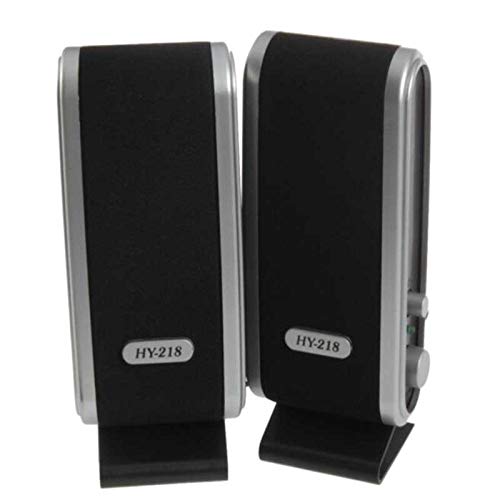 Meiyan 2 Pcs USB Computer Speakers - Portable Stereo Sound with 3.5mm Ear Jack for Desktop PC, Laptop, Gaming, and Home Office