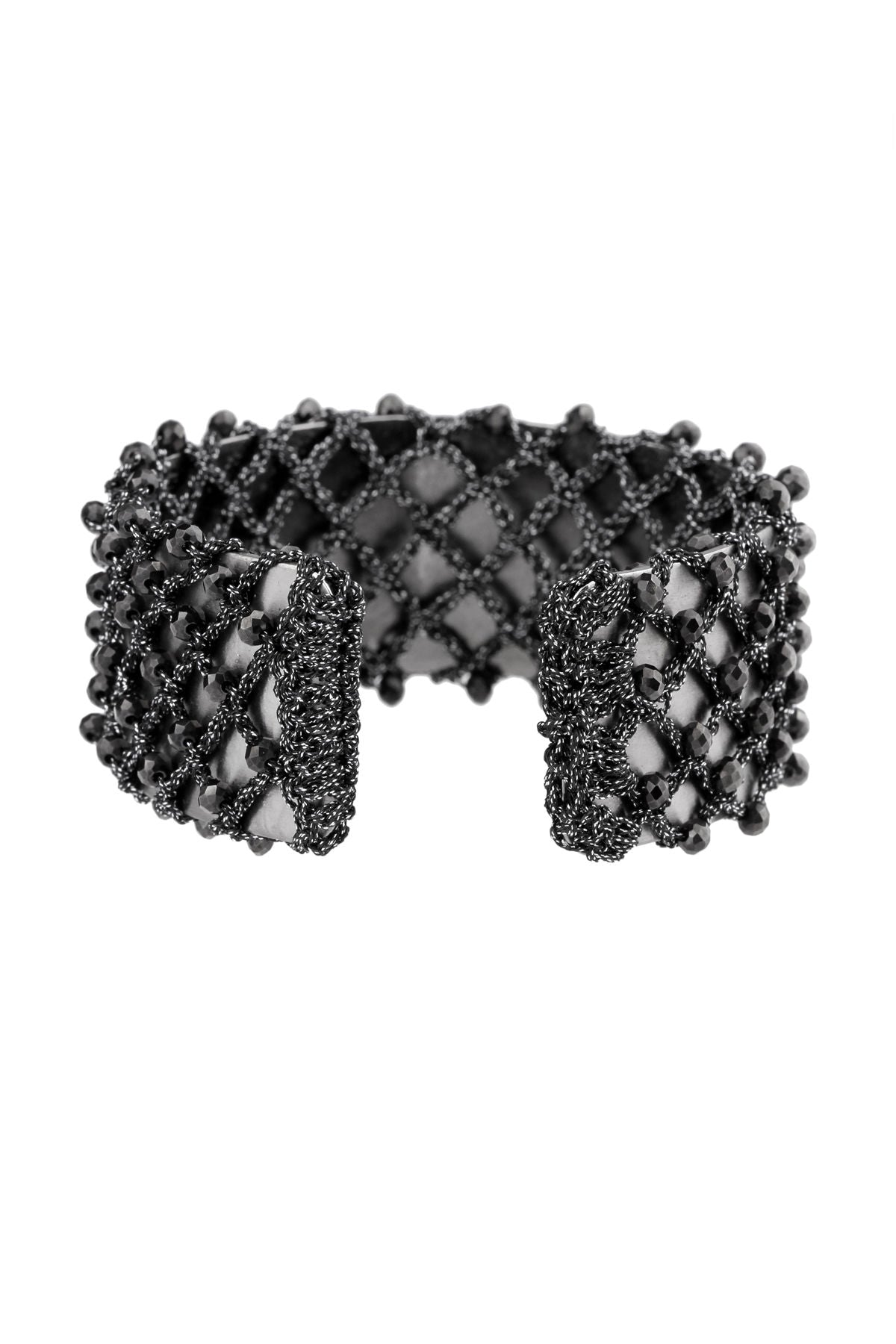 Elegant Crystal Crochet Cuff Bracelet for Women - Handmade Bohemian Style Jewelry - Perfect for Weddings, Parties & Boho Fashion Accessories