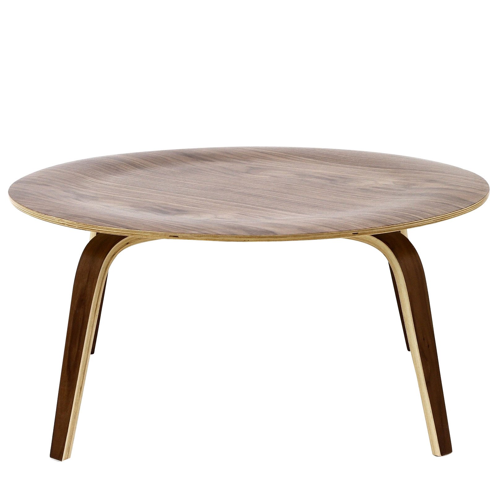 Modway Walnut Plywood Coffee Table - Modern & Stylish Living Room Furniture for Home & Office Use