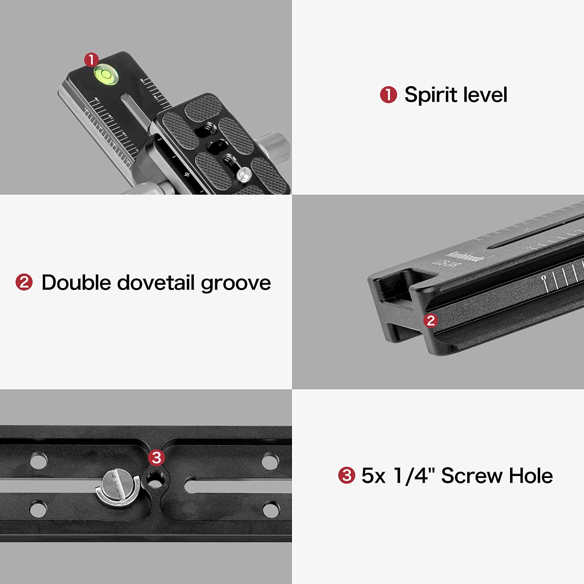 Koolehaoda 240mm Quick Release Plate Clamp Adapter Rail Nodal Slide Bracket - Arca Swiss Compatible for DSLR Camera Tripod Ballhead | Perfect for Panoramic Photography, Time-Lapse & Vlogging