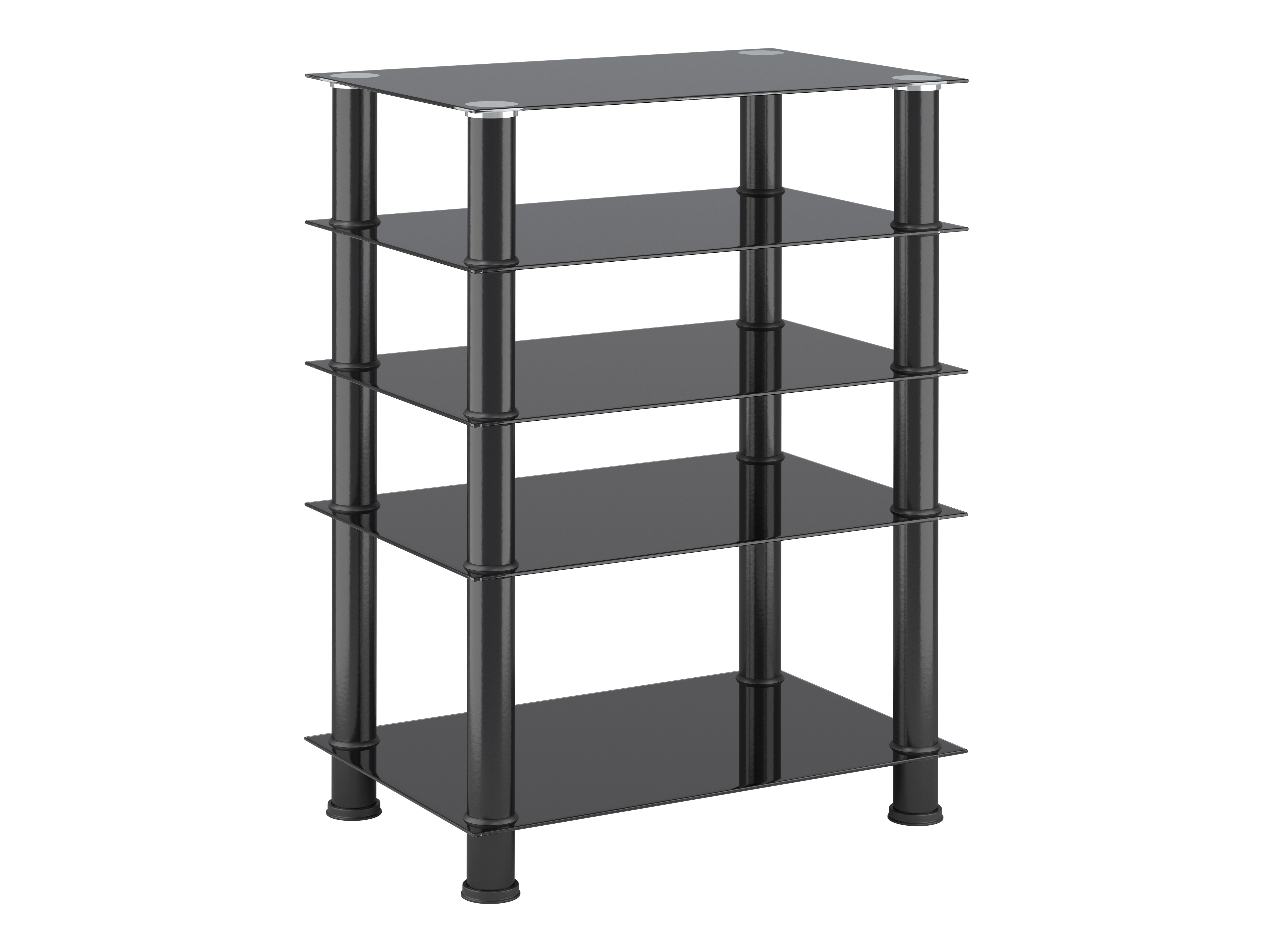 5-Tier Media Component Stand - Organize DVDs, Games & Electronics - Perfect for Living Room, Bedroom & Home Theater Storage
