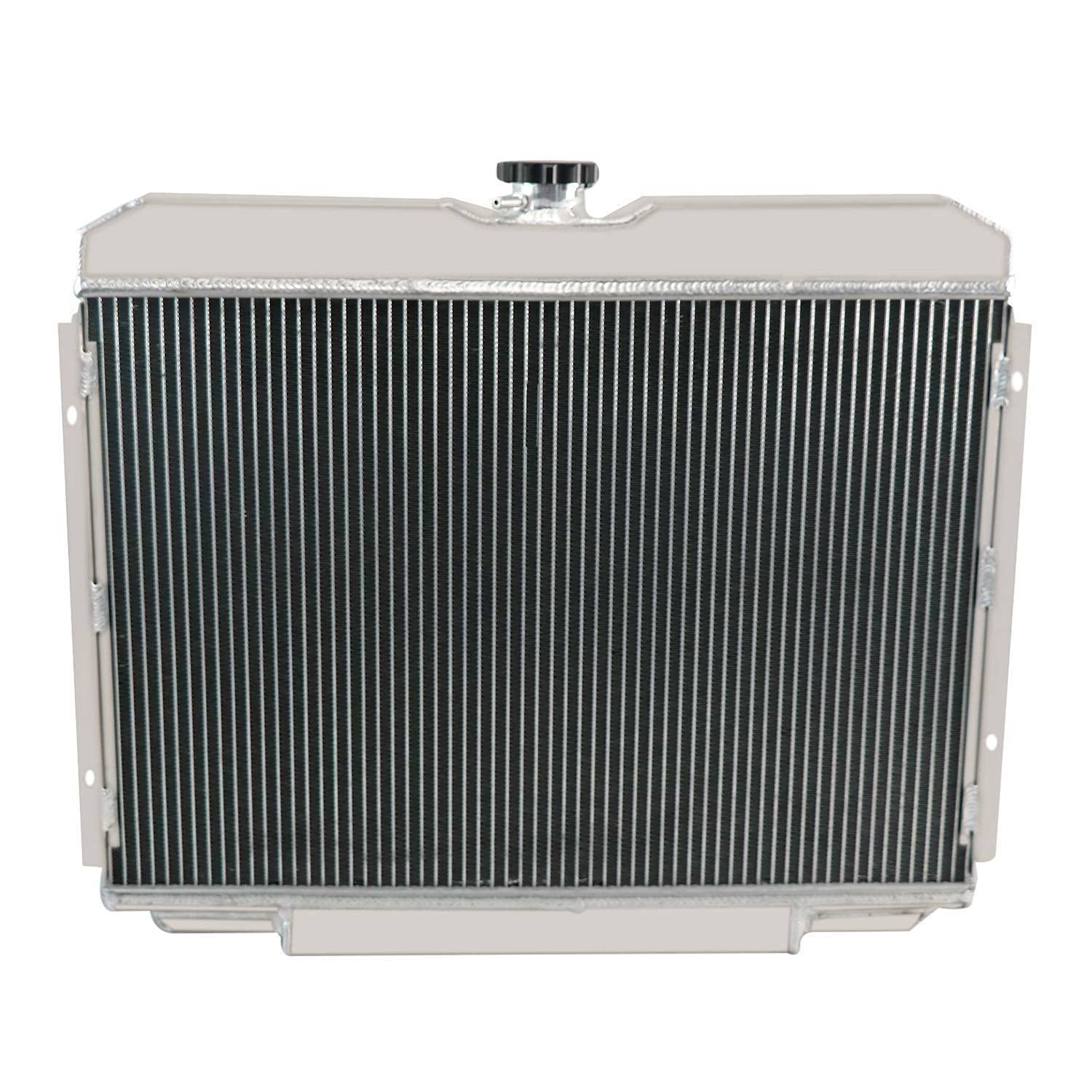 High-Performance 4-Row Aluminum Radiator for 1967-1970 Ford Mustang, Fairlane, Ranchero & Mercury Cougar 4.7L 5.0L 5.8L V8 - Complete Cooling Kit with Shroud, Fan & Relay - Perfect for Classic Car Restoration & Hot Rod Upgrades