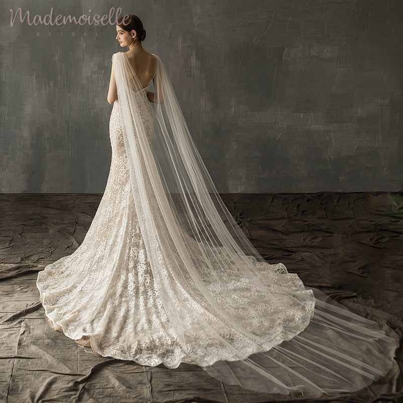 Cynthia Cape Veil - Elegant Wedding Accessory for Brides, Bridesmaids & Formal Events | Perfect for Beach, Church & Outdoor Ceremonies