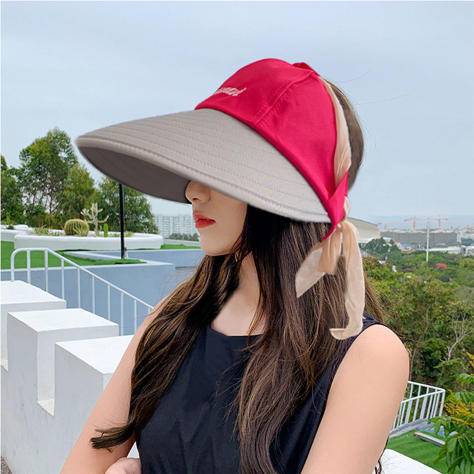 UPF 50+ Women's Sun Hat with Wide Brim - UV Protective Beach Visor & Ponytail Design for Outdoor Activities, Gardening, and Summer Vacations