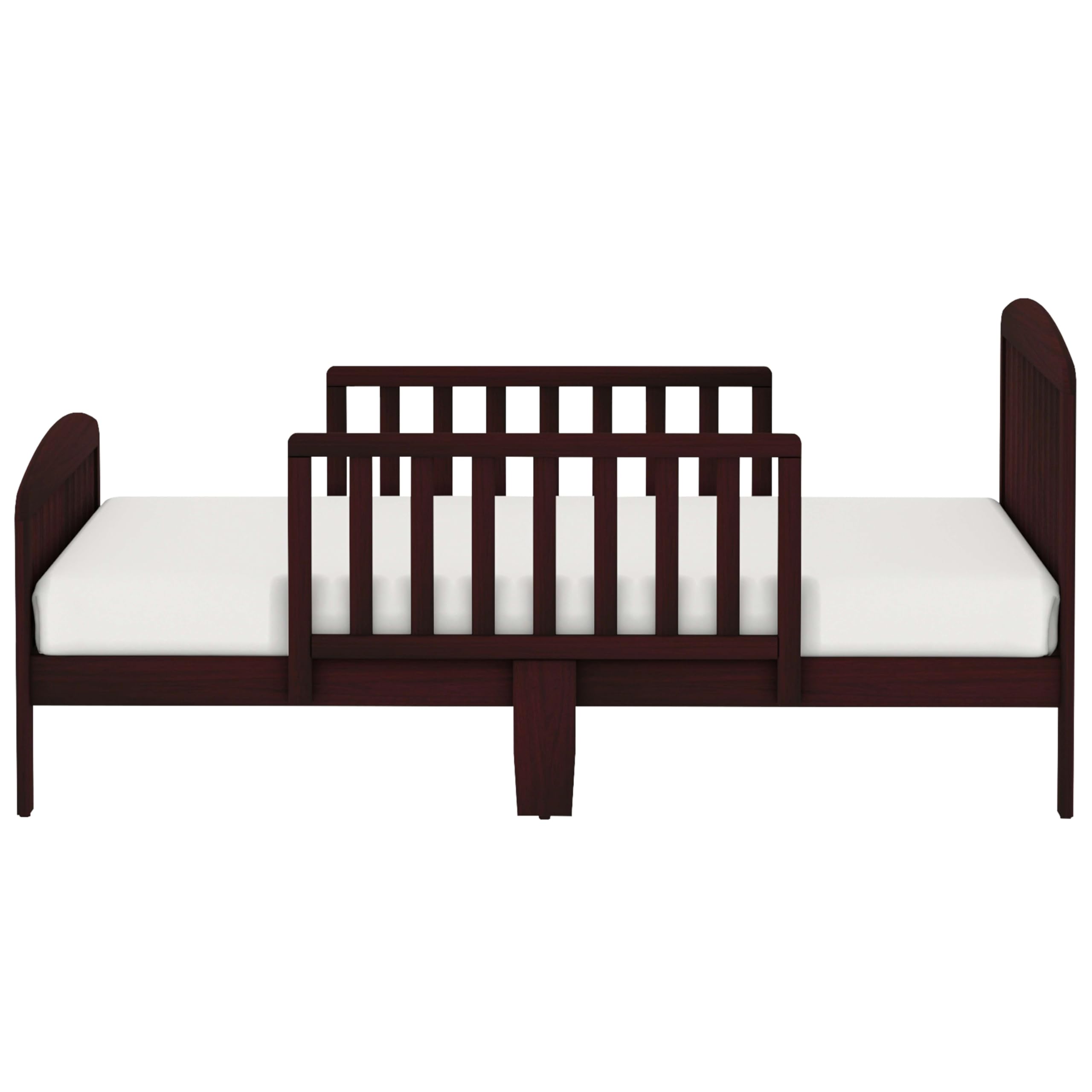 Harrisburg Solid Wood Toddler Bed with Side Rails & 2 Safety Guards - Modern Low Profile Transitional Bed for Kids - Fits Crib Mattress - Espresso Finish - Perfect for Nursery, Daycare or First Big Kid Bedroom