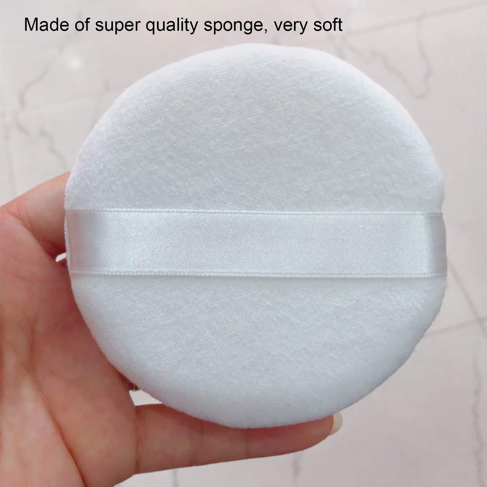 Layfoo 3.9 Inch Round Soft Powder Puff - Premium Cosmetic Sponge for Loose & Pressed Powder, Foundation & Cream Makeup - Ideal for Professional Makeup Application & Touch-Ups (White)