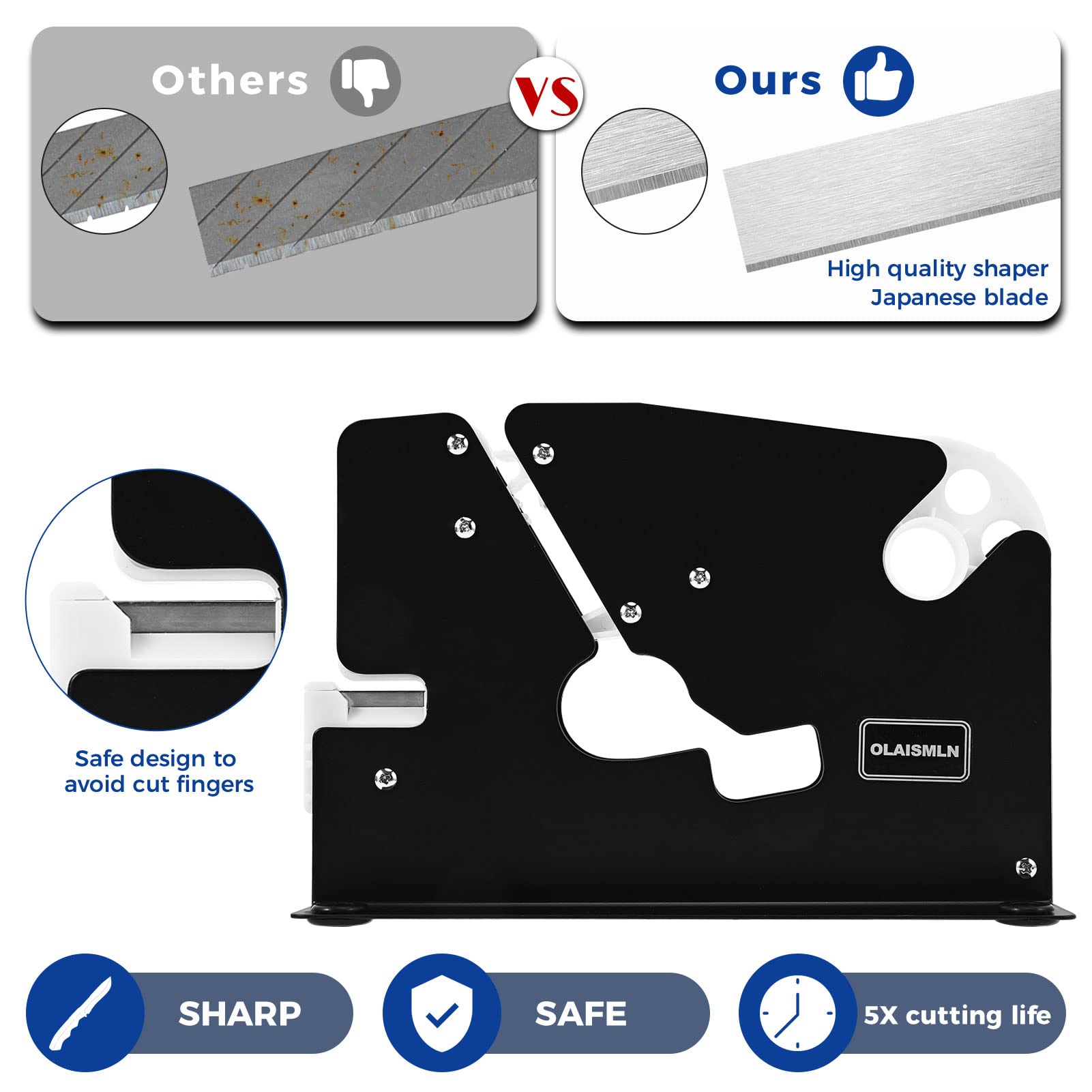 Tape Bag Sealer with Trimmer - Built-in Sharp Blade for Sealing Clear Plastic Bags | Perfect for Packaging Cookies, Bread & Ground Meat | Includes Tape Roll | Ideal for Home Kitchen, Bakery & Food Storage