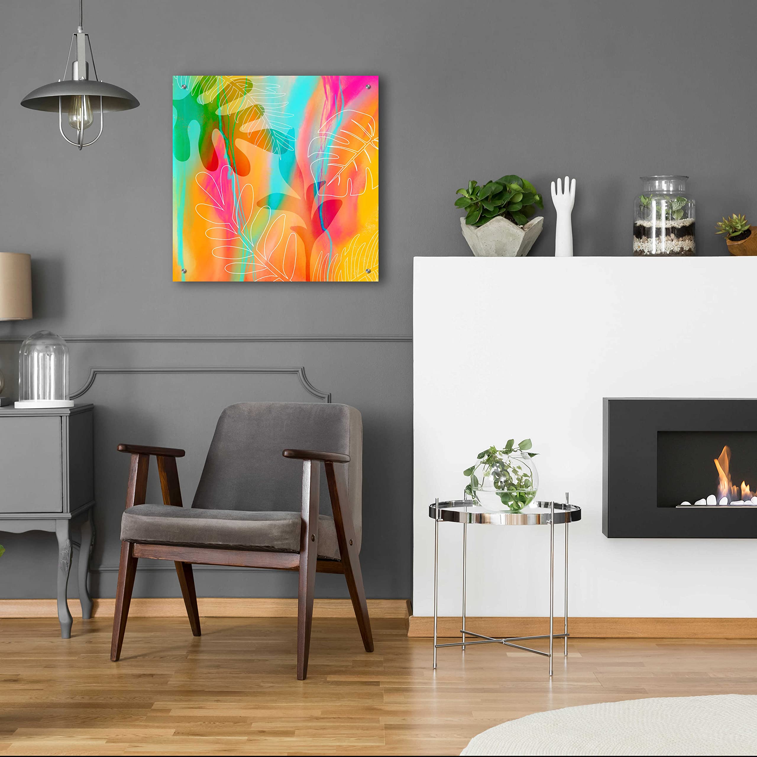 Tropical Journey Acrylic Glass Wall Art by Andrea Haase - 24x24 Inch Modern Abstract Painting for Living Room, Bedroom & Office Decor