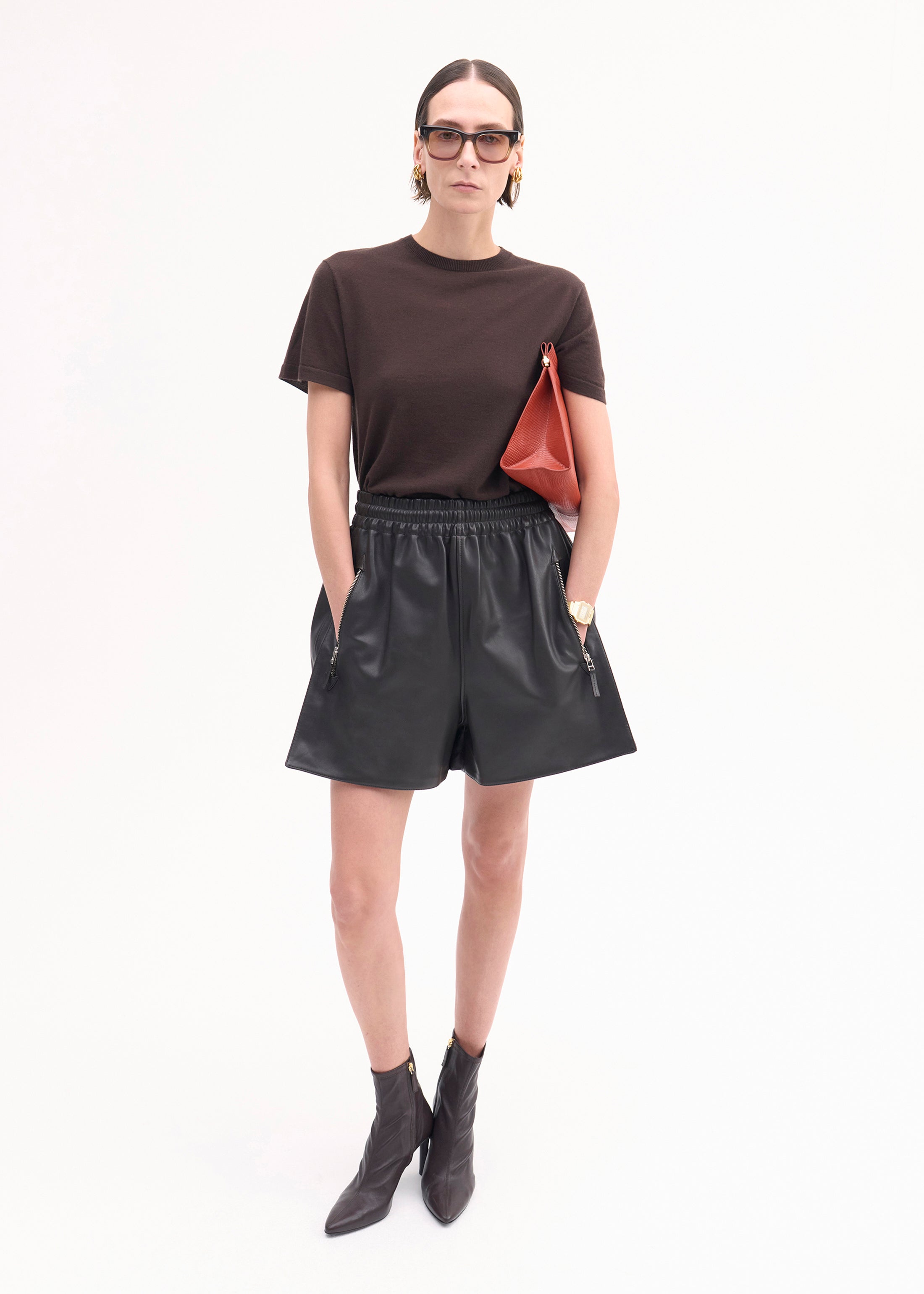 Luxury Fine Cashmere T-Shirt for Men & Women - Soft & Comfortable Chocolate Brown - Perfect for Casual Wear, Travel & Relaxation