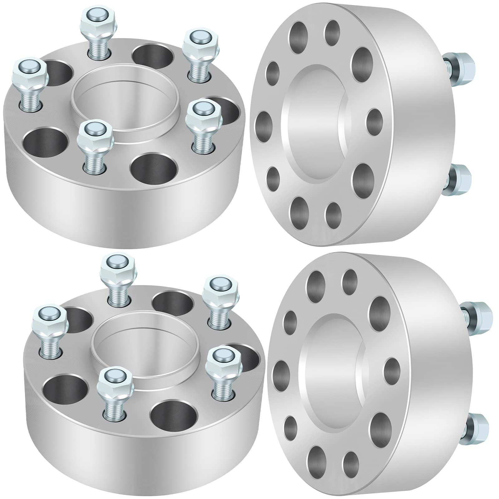 ECCPP 4-Piece 5 Lug 50mm (2 Inch) Wheel Spacers - Hubcentric 5x4.75 to 5x4.75 with Lip - M12x1.5 Threads & 70.5mm Center Bore - Compatible with 1987-2005 Chevrolet Blazer & 1984-2019 Corvette - Perfect for Off-Roading, Performance Upgrades & Custom Wheel Fitment