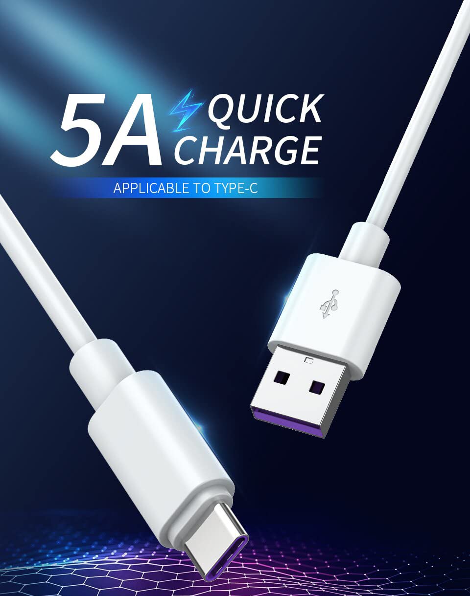 Premium Moto USB C Fast Charging Cable 5A 1M/3.3ft - High Speed Charger Cord for Moto E13 E14 - Compatible with Smartphones, Tablets, Power Banks (Home, Office, Travel)