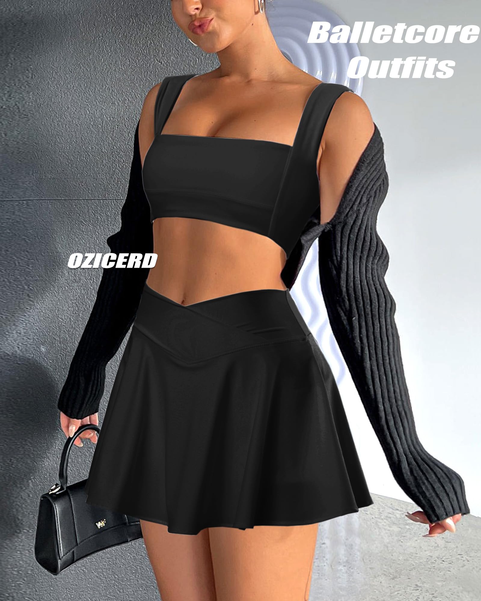 Women's 2-Piece Tennis Skirt Set - Athletic Mini Skirt & Top Outfit for Pickleball, Golf & Casual Wear | Breathable Comfort for Sports & Going Out
