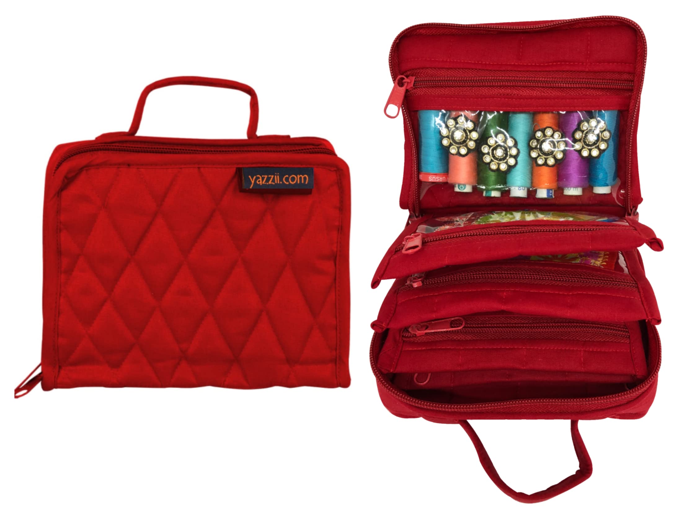 Yazzii Crafters Mini Organizer Tote Bag - Multipurpose Storage Pouch for Arts & Crafts, Makeup, Jewelry & Small Accessories - Perfect for Travel, Home Organization & DIY Projects
