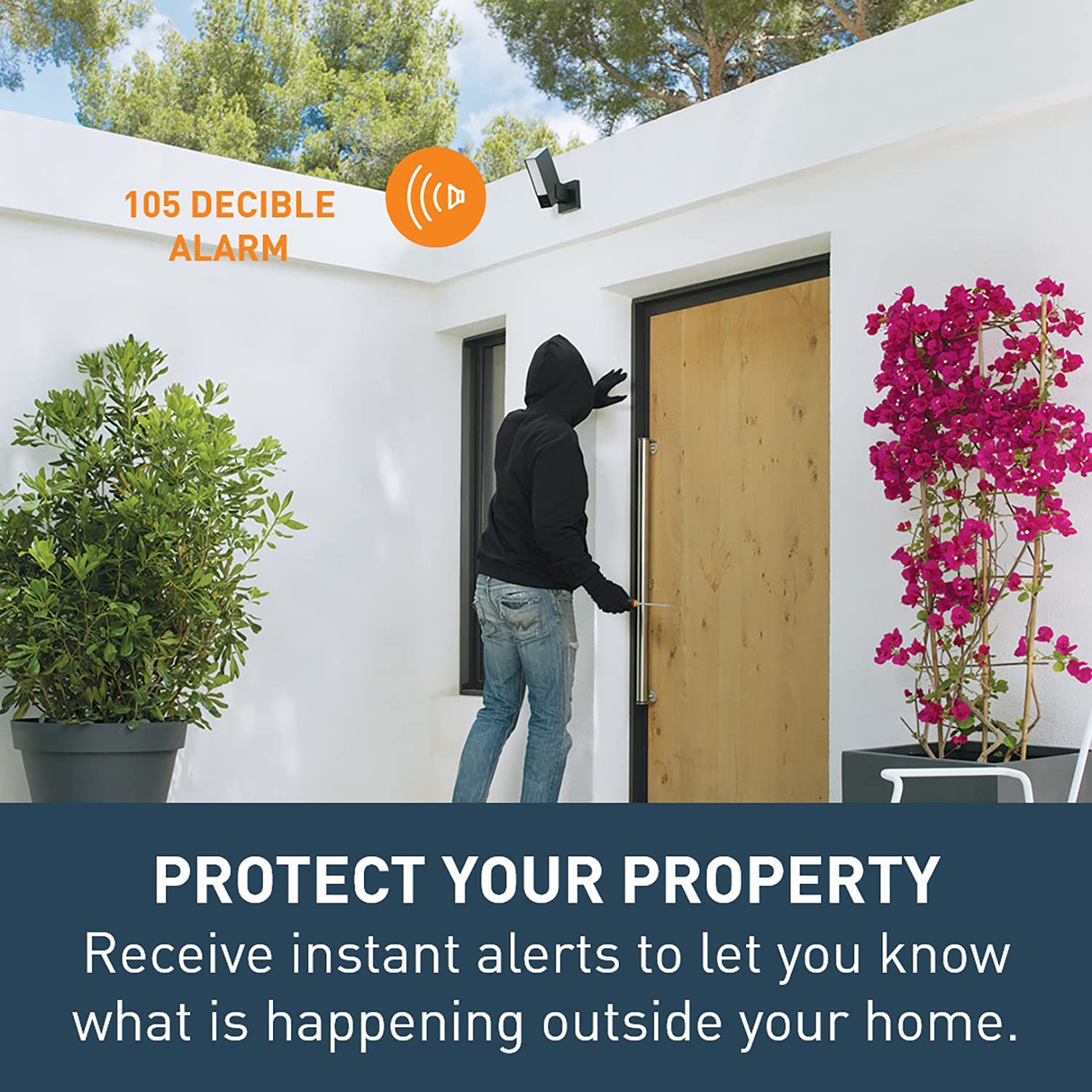 Netatmo Outdoor Security Camera - Wireless Smart WiFi Camera with 105dB Alarm, Built-in Floodlight & Motion Detection | NOCSUS Certified | Ideal for Home, Garage & Backyard Surveillance