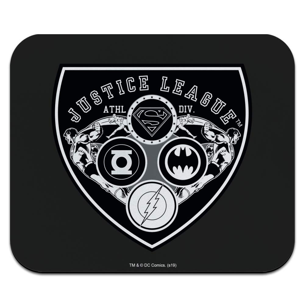 Justice League Logo Low Profile Gaming Mouse Pad - Thin Non-Slip Surface for PC, Laptop, Office & Home Use - Perfect for Gamers, Graphic Designers & Daily Computer Work