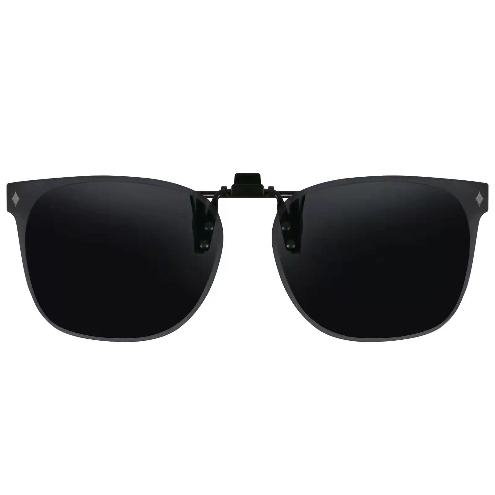 ARCAMOY Polarized Clip-On Sunglasses for Prescription Glasses - UV400 Protection, Anti-Glare, Flip-Up Design for Men & Women - Perfect for Driving, Fishing, and Outdoor Activities