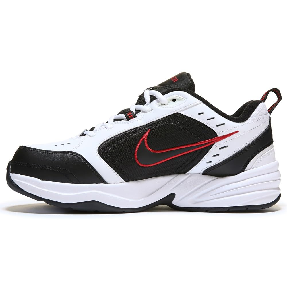 Nike Men's Air Monarch IV Walking Shoes - White/Black/Red - Size 13 - Comfortable Athletic Shoes for Walking, Running & Gym Workouts - Ideal for Men's Fitness & Casual Wear