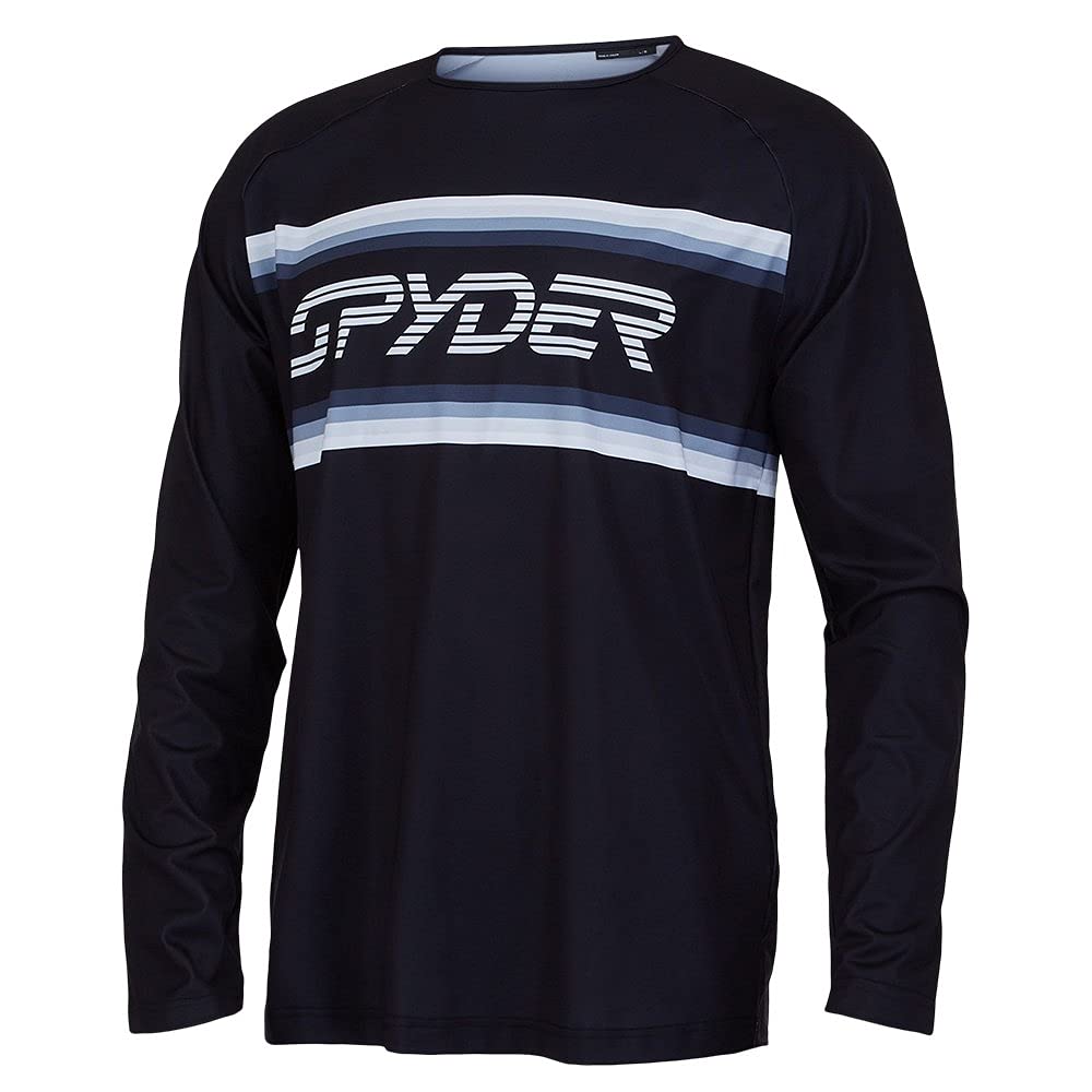 Spyder Men's Lightweight Long Sleeve Crew Neck T-Shirt - Moisture Wicking Activewear for Running, Hiking & Outdoor Activities