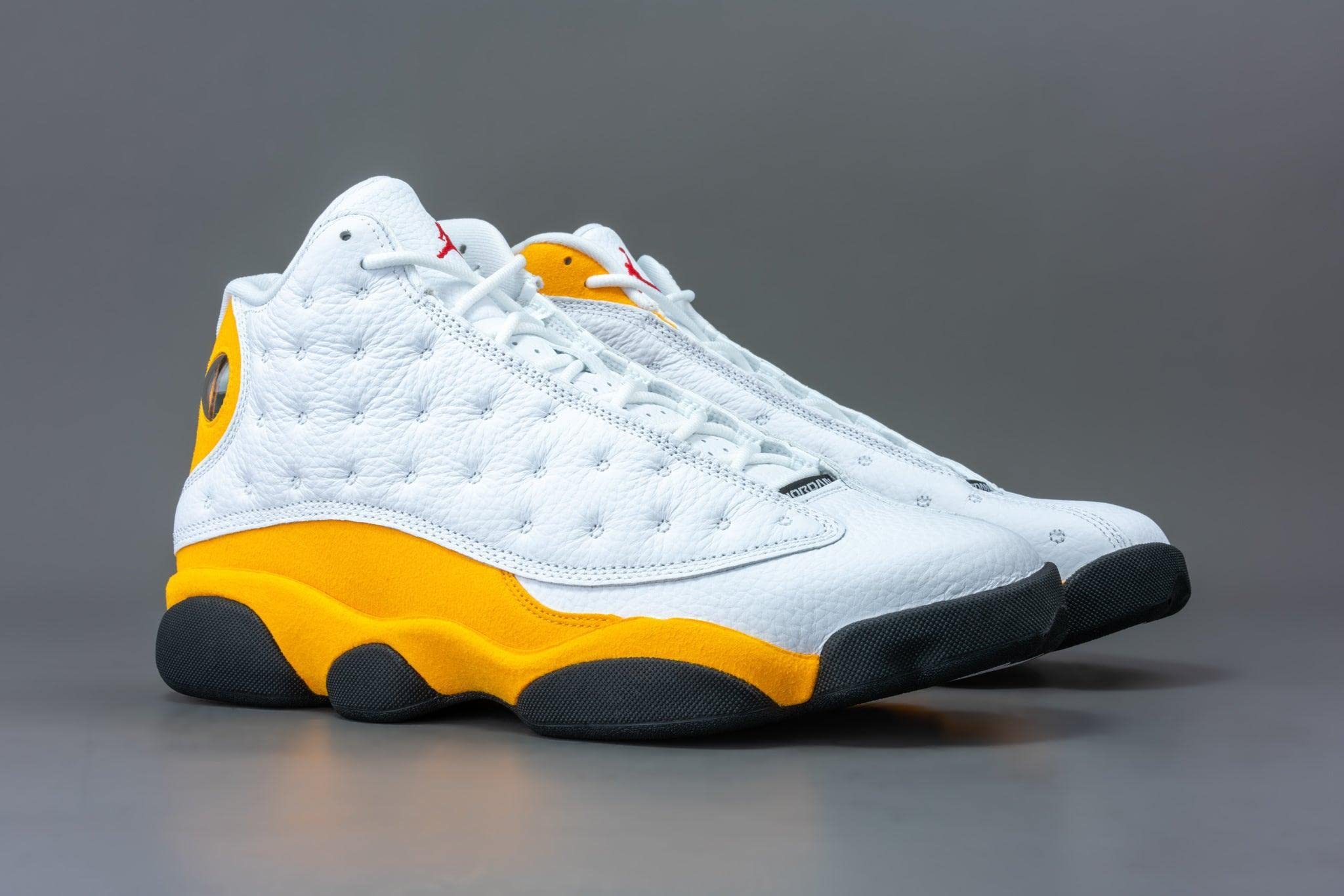 Jordan Men's Air 13 Retro Sneakers 414571-167 Del Sol - Size 8 White/Blue Basketball Shoes for Casual Wear & Street Style
