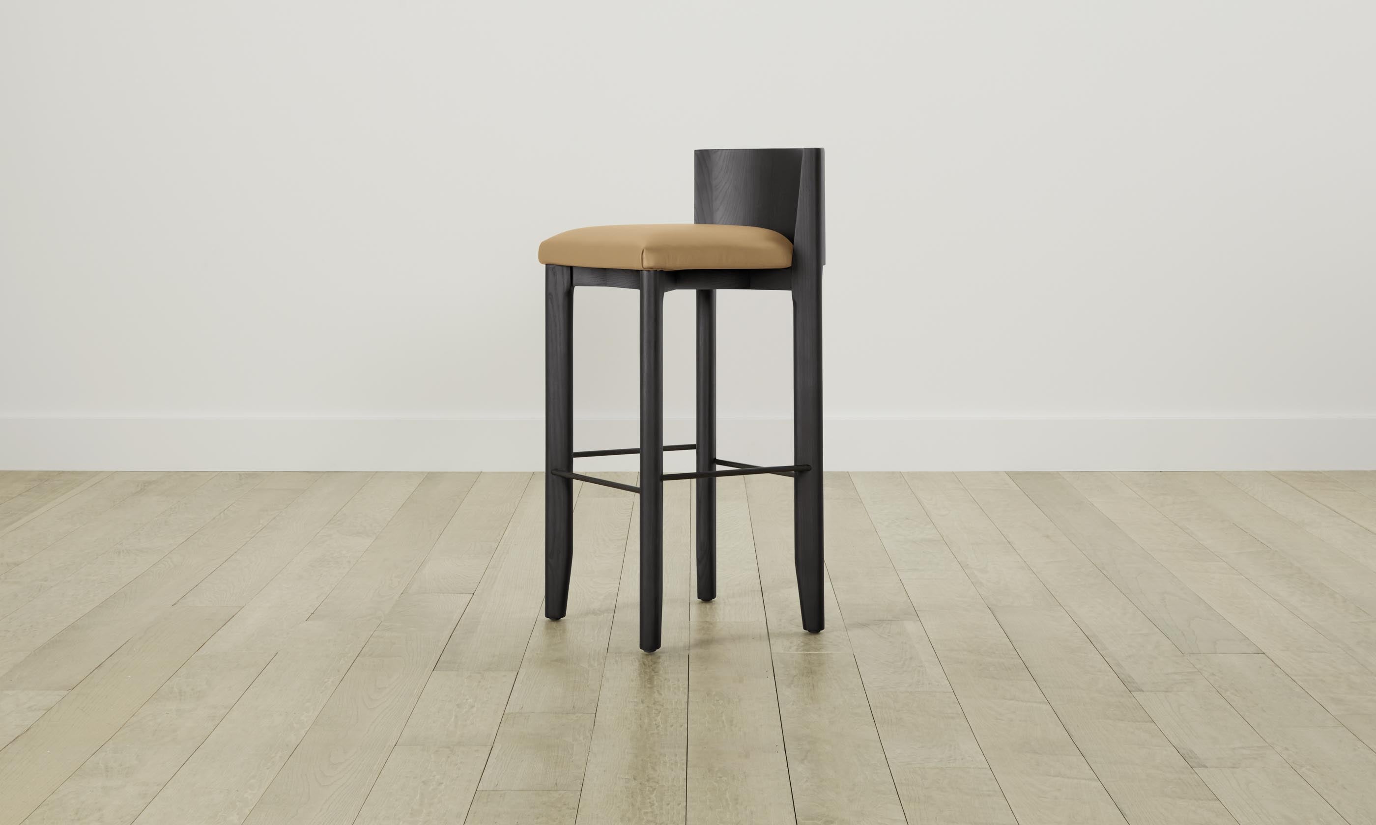 Premium Pebbled Leather Bar Stool - The Delancey Counter Height Stool in Latte Brown for Kitchen Island, Breakfast Nook & Home Bar Seating