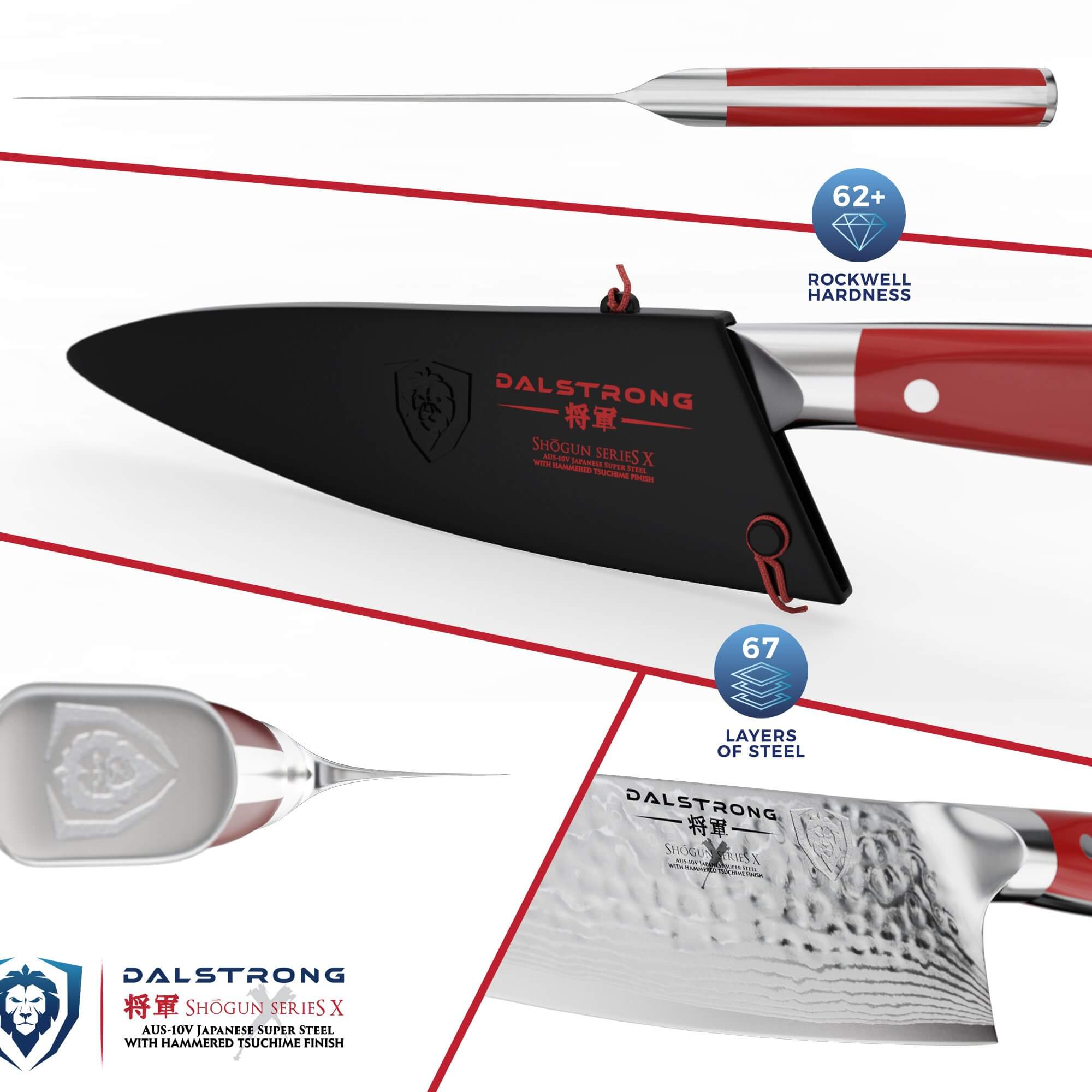 Premium 8-Inch Chef's Knife - Shogun Series X with Colored ABS Handle by Dalstrong | Professional Kitchen Knife for Slicing, Dicing & Chopping | Perfect for Home Cooks & Professional Chefs