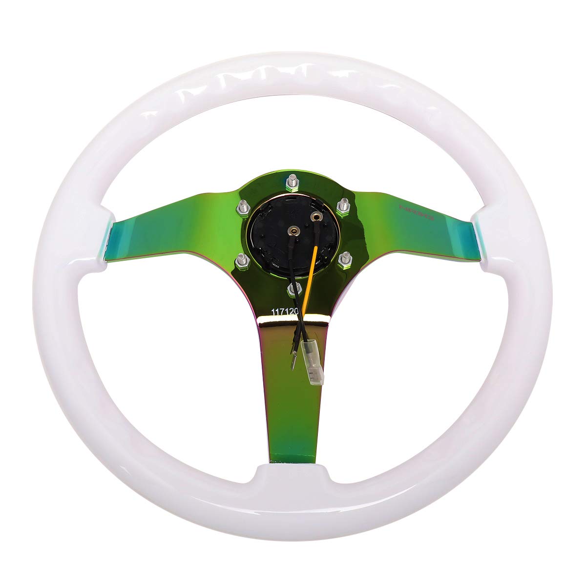 NRG RST-036WT-MC Classic White Wood Grain Steering Wheel - 3