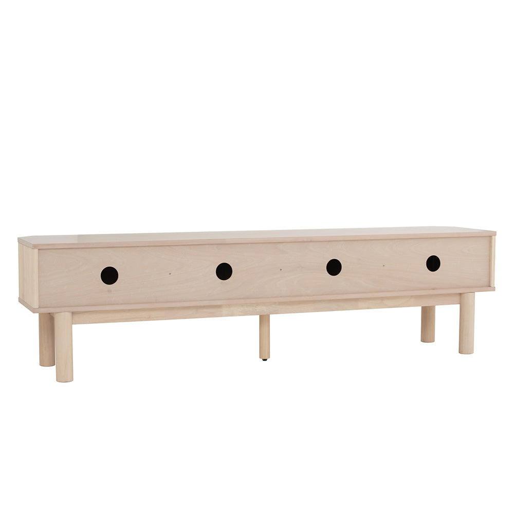 LUDLOW 200cm White Wash Oak TV Stand Entertainment Center - Modern Media Console for Living Room, Home Theater & Gaming Setup