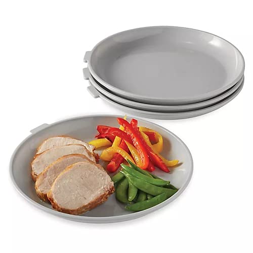 4-Piece Microwave Safe Dinner Plates Set - Durable, BPA-Free & Affordable Kitchen Essentials for Everyday Meals, Family Dinners & Quick Microwave Heating