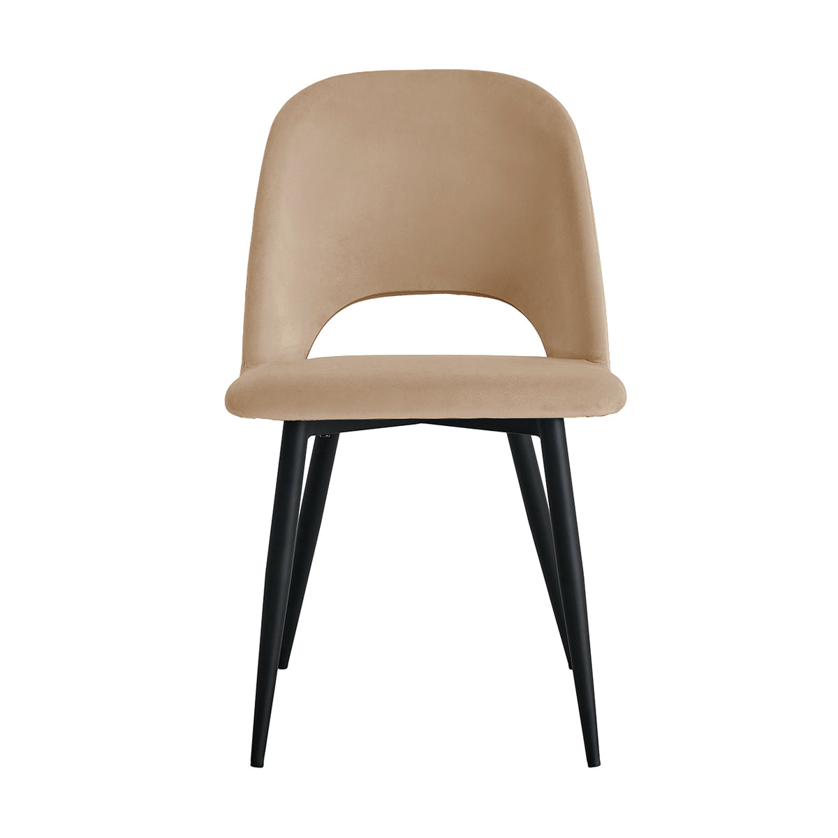 Luxury Asta Velvet Dining Chairs (Set of 2) - Modern Upholstered Side Chairs for Kitchen, Dining Room & Home Decor - Soft Velvet Fabric with Sturdy Metal Legs