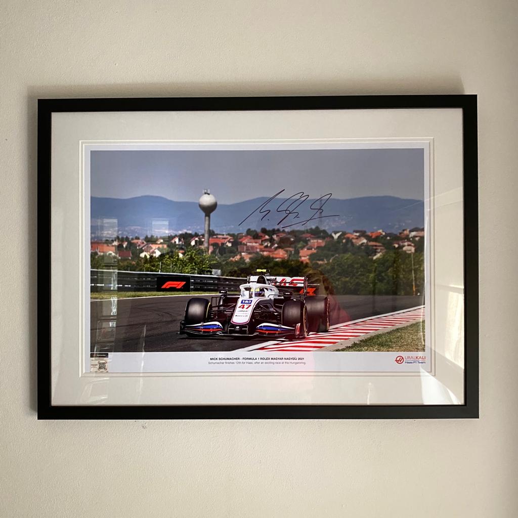 Authentic Signed F1 Official Mick Schumacher Hungaroring 2021 Collectible - Perfect for Motorsport Fans & Memorabilia Collectors