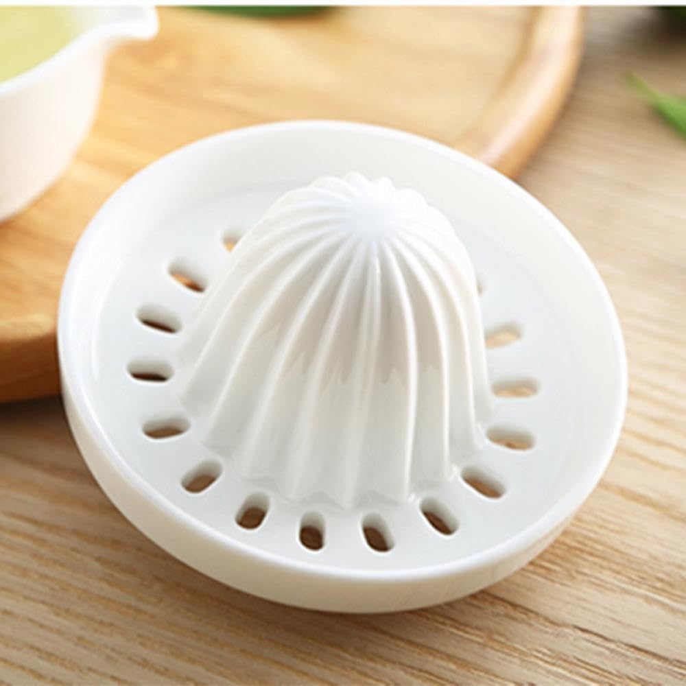 Premium White Porcelain Manual Citrus Juicer - Hand Press for Lemons, Oranges & Fruits - Perfect for Fresh Juice, Cocktails & Healthy Home Cooking