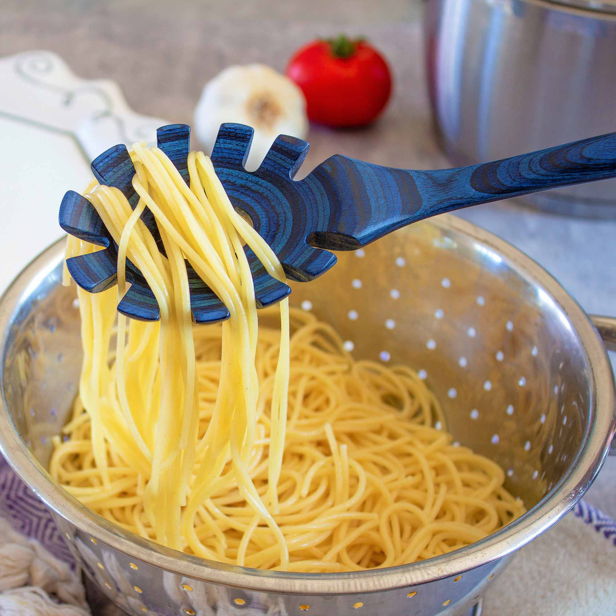 Baltique® Malta Collection Spaghetti Spoon - 12.5 Inch Premium Stainless Steel Pasta Server - Perfect for Italian Cuisine, Restaurants & Home Kitchen Use