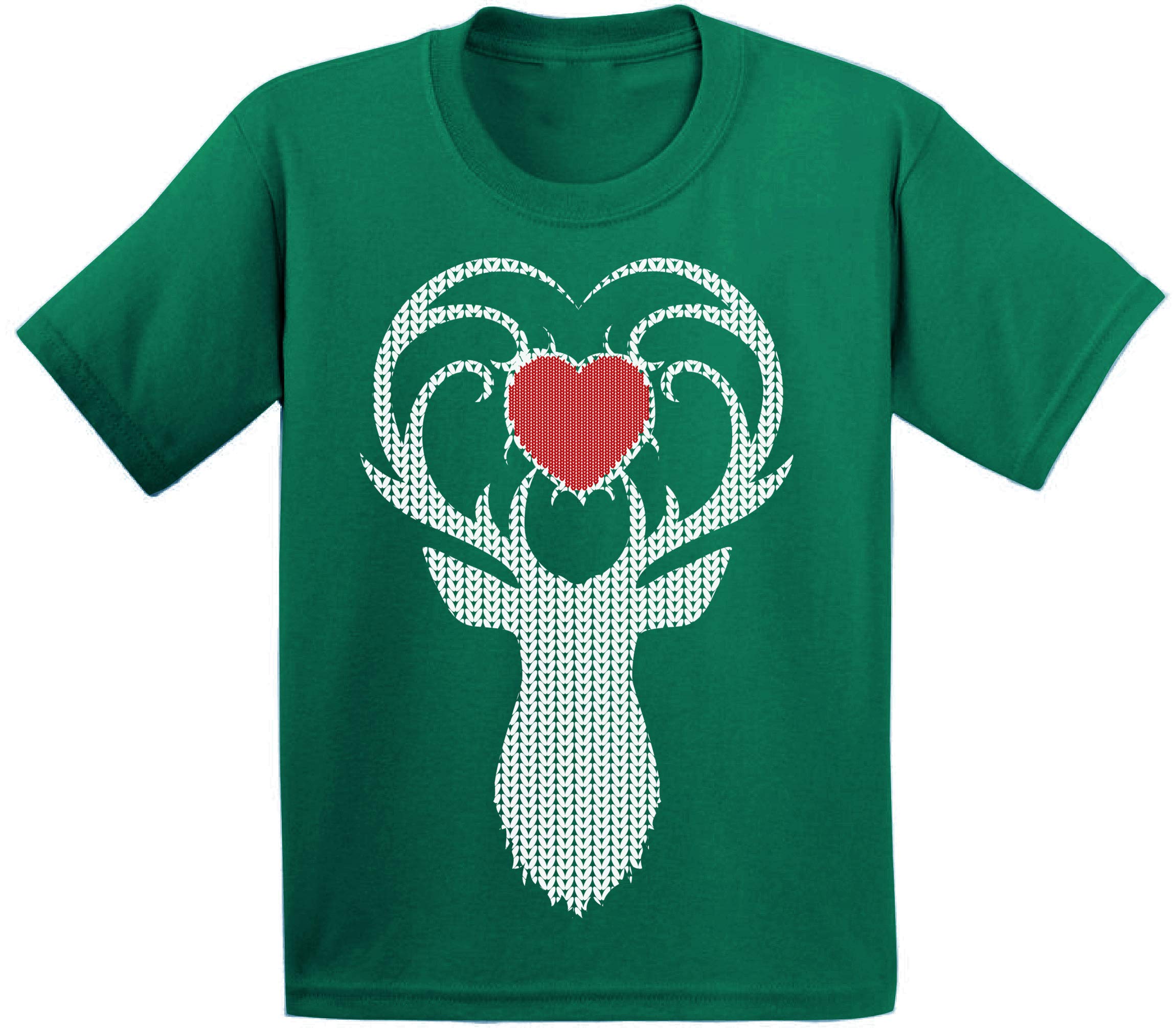 Ugly Christmas T-Shirt for Baby Boys & Girls - Festive White Deer & Heart Design | Perfect for Holiday Photos, Family Gatherings & Christmas Parties