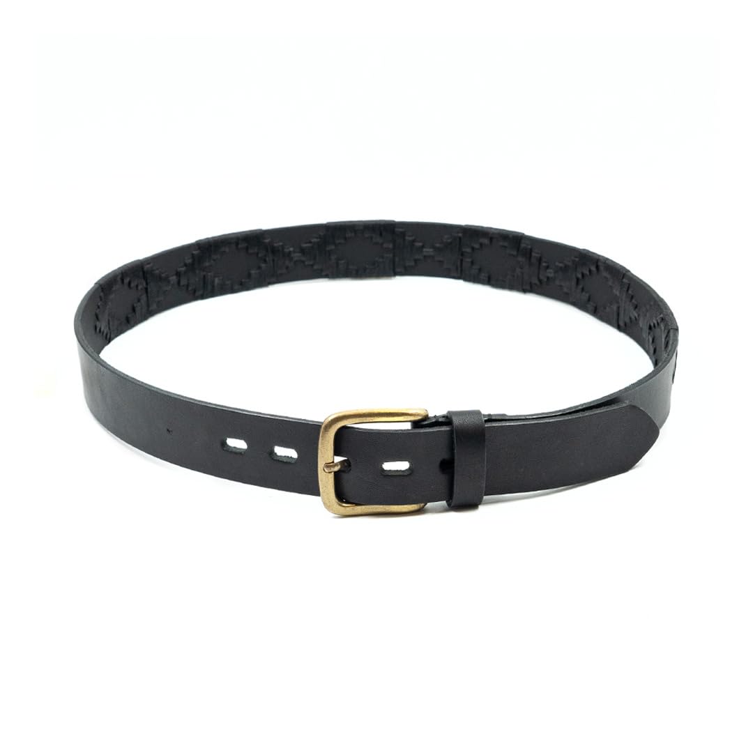Premium Hand-Stitched Genuine Leather Polo Belt for Men - Classic Dress & Casual Style - Perfect for Office, Wedding & Everyday Wear