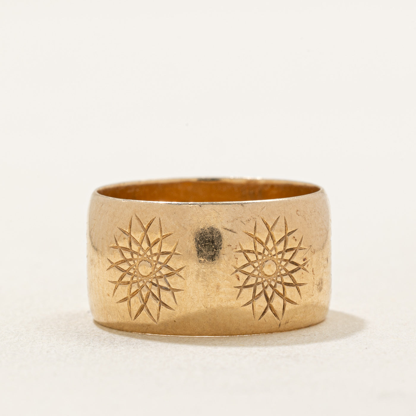 10K Yellow Gold Cigar Band Ring - 9.95mm Wide Size 6.75 - Perfect for Men's Wedding Bands, Anniversary Gifts & Luxury Jewelry Collection