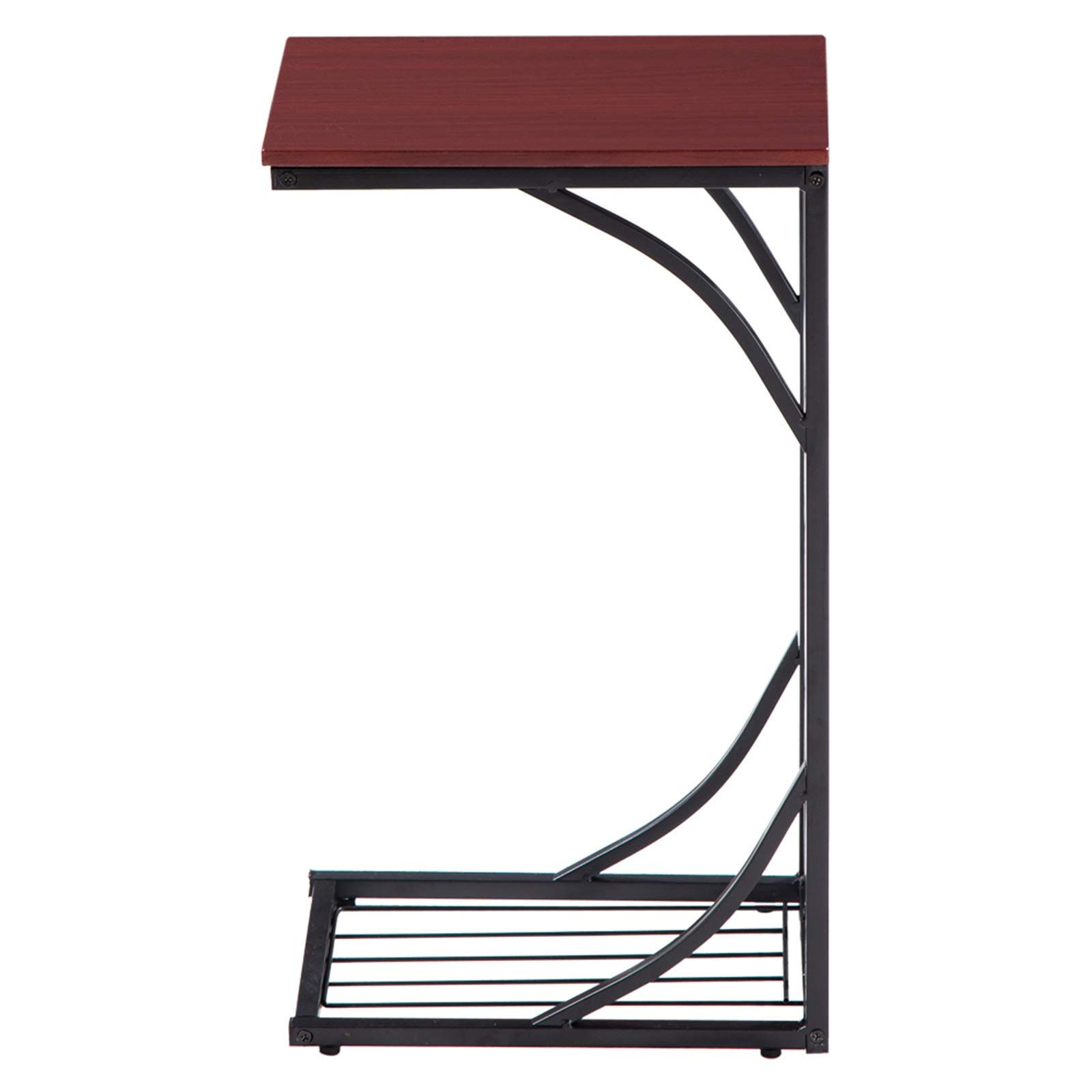 Brown C-Shaped Sofa Side Table - 30.5