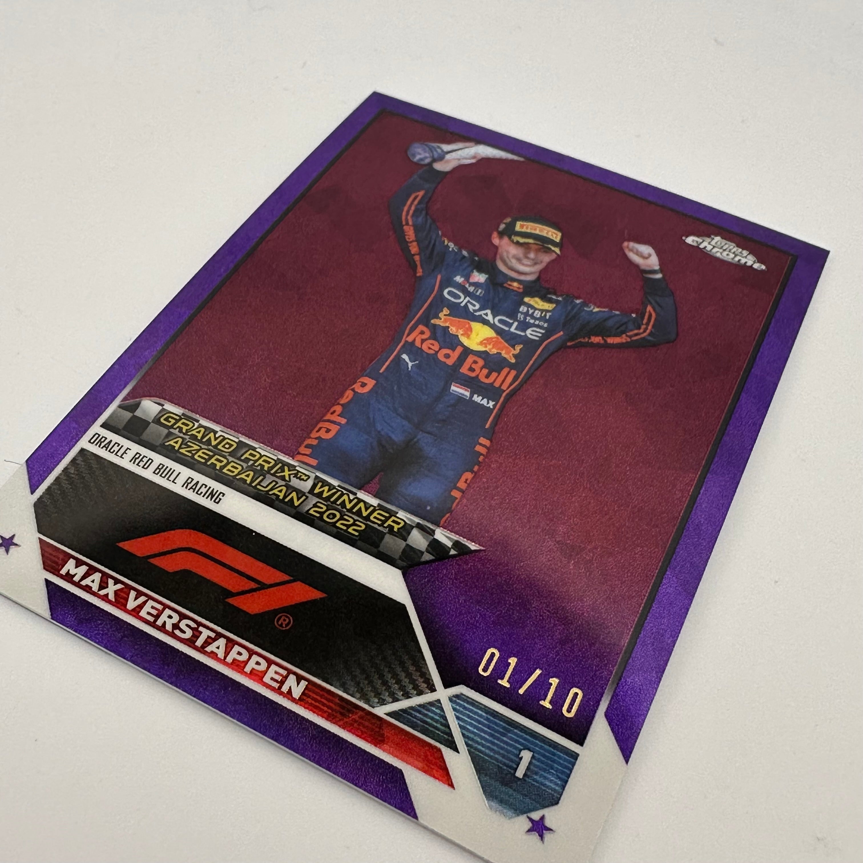 2023 Topps Chrome Sapphire F1 Purple Max Verstappen #151 1/10 Scale Racing Driver Card - Perfect for F1 Collectors, Racing Fans and Sports Memorabilia Enthusiasts