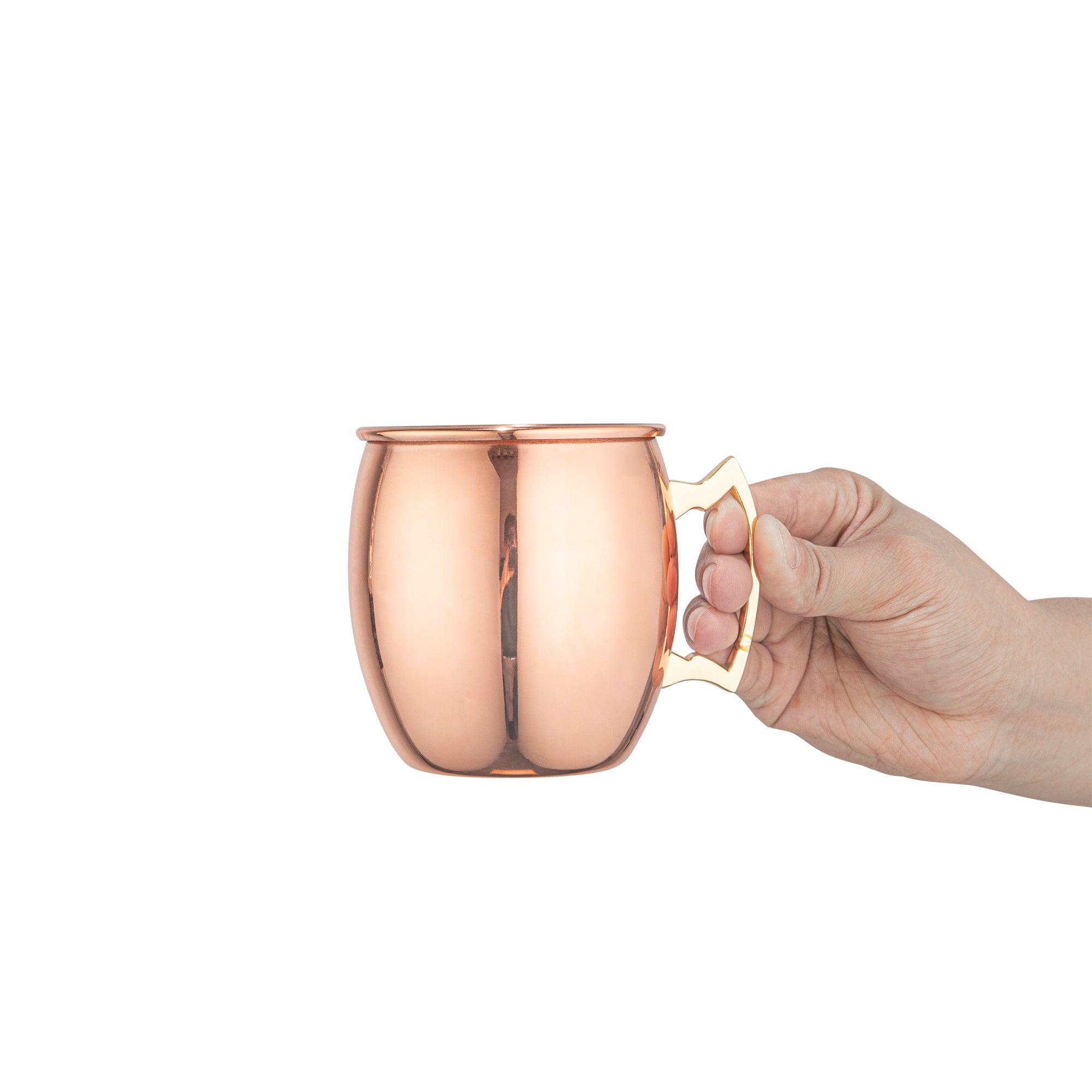 16 oz Copper Plated Stainless Steel Moscow Mule Mug - Bar Lux Classic Cocktail Cup for Gin, Vodka & Whiskey Drinks - Perfect for Parties, Gifts & Home Bar Decor (3.5
