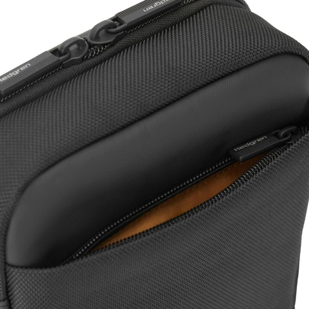 Hedgren RFID Blocking Vertical Crossbody Bag with 7 Pockets - Secure Anti-Theft Purse for Travel, Work & Daily Use (Black)