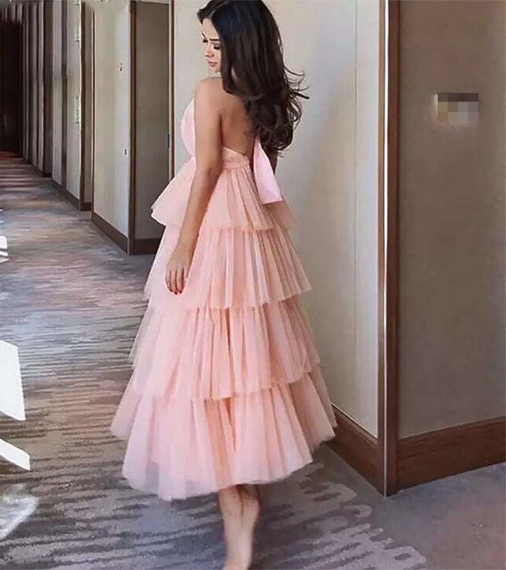 Elegant FTBY High Neck Prom Dresses | Tiered Tulle Evening Gown | Halter Formal Dress for Sweet 15, 16, Quinceañera & Homecoming | Perfect for Prom Night, Wedding Guest & Special Occasions