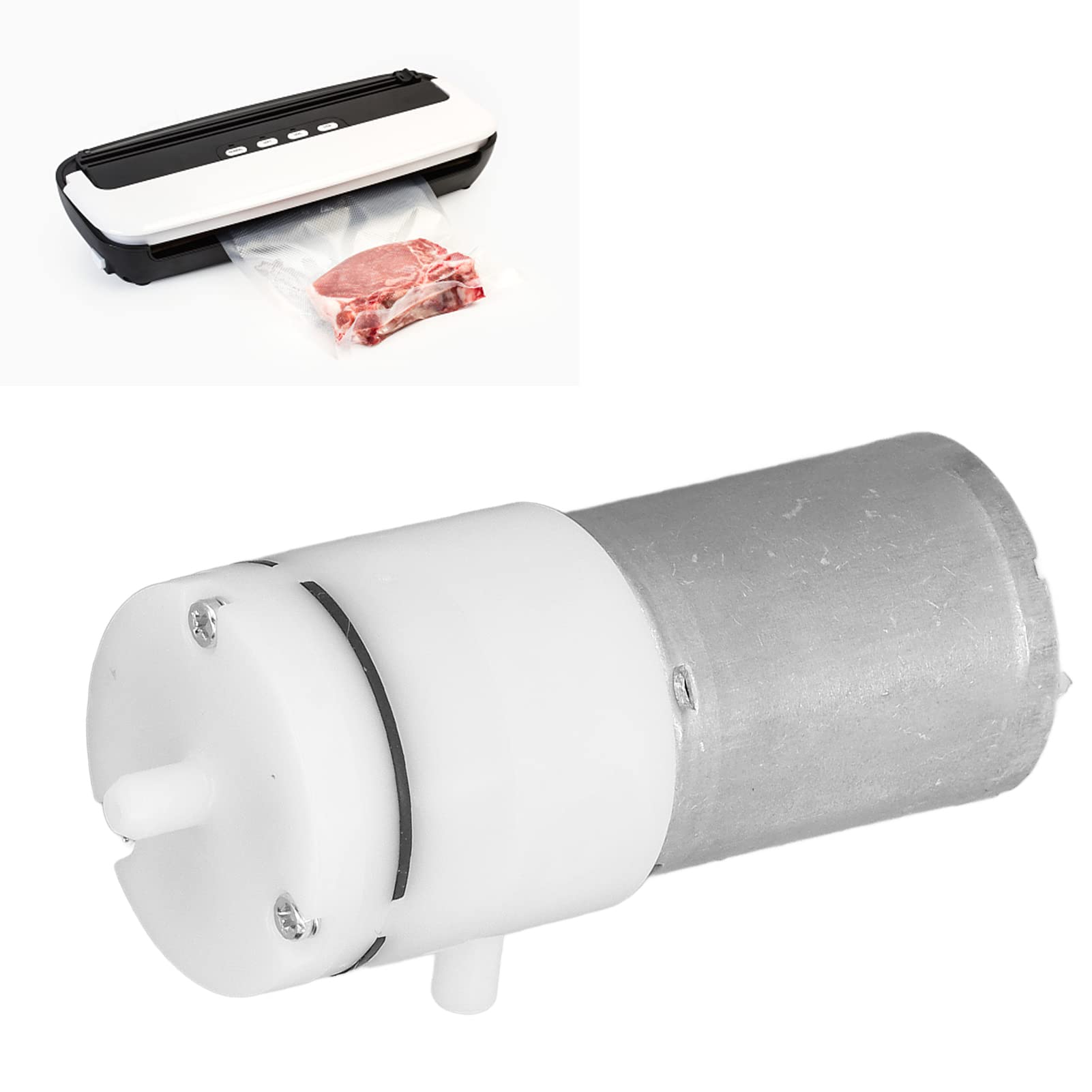 12V DC Micro Vacuum Pump - 370A 1.5-3.2L/min Low Noise Waterproof Electric Air Pump Booster for Medical Equipment & Lab Use | Perfect for Dental Suction, Sample Extraction & Fluid Transfer