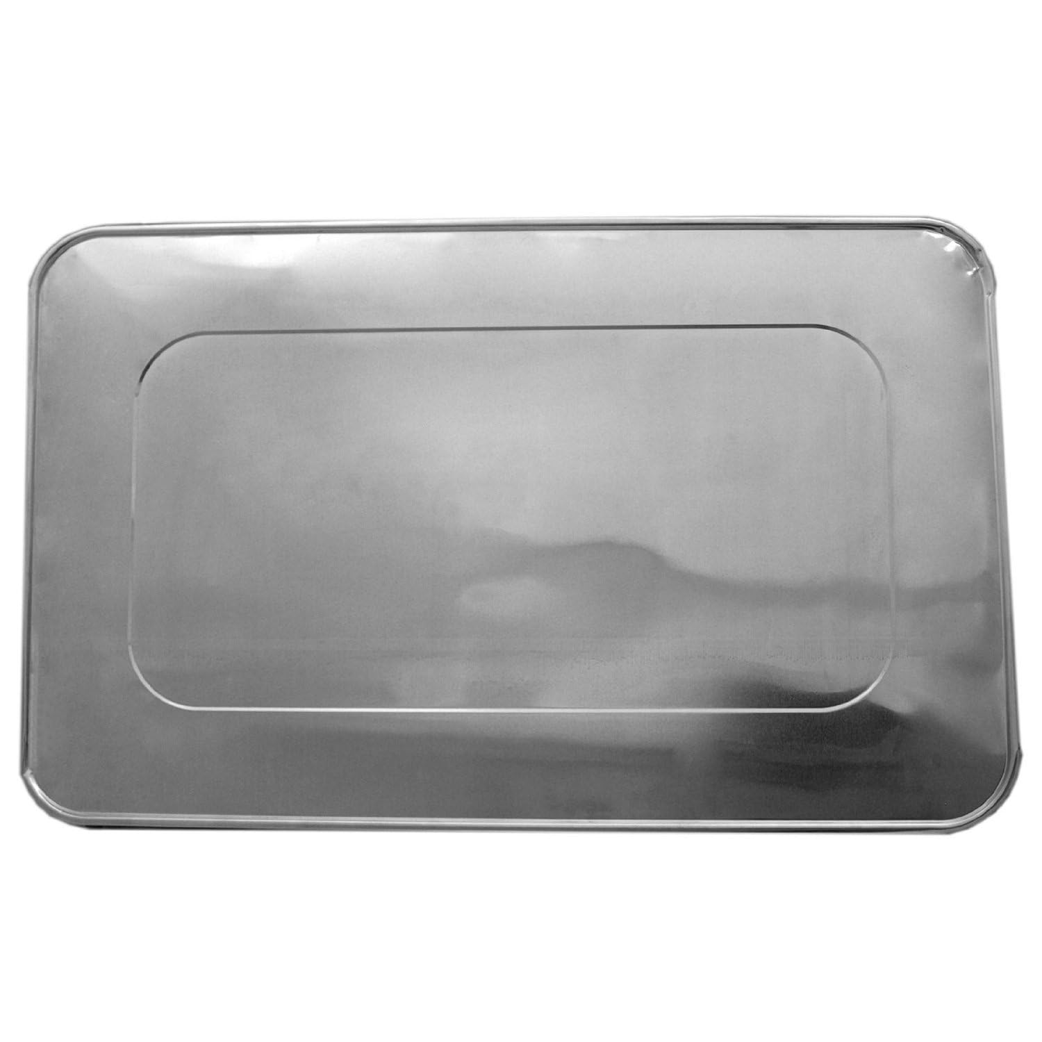 Tiger Chef 25-Pack Heavy-Duty Aluminum Foil Steam Table Pans with Lids - 21 x 13 Inches Full Size Disposable Catering Pans for Restaurants, Buffets & Party Food Service