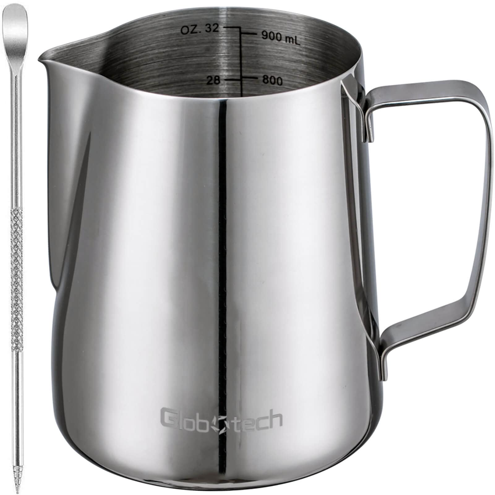 Premium Stainless Steel Espresso Steaming Pitcher 32oz (900ml) - Professional Milk Frothing Cup for Cappuccino, Latte, Matcha & Hot Chocolate - Ideal for Coffee Shops, Home Baristas & Tea Lovers