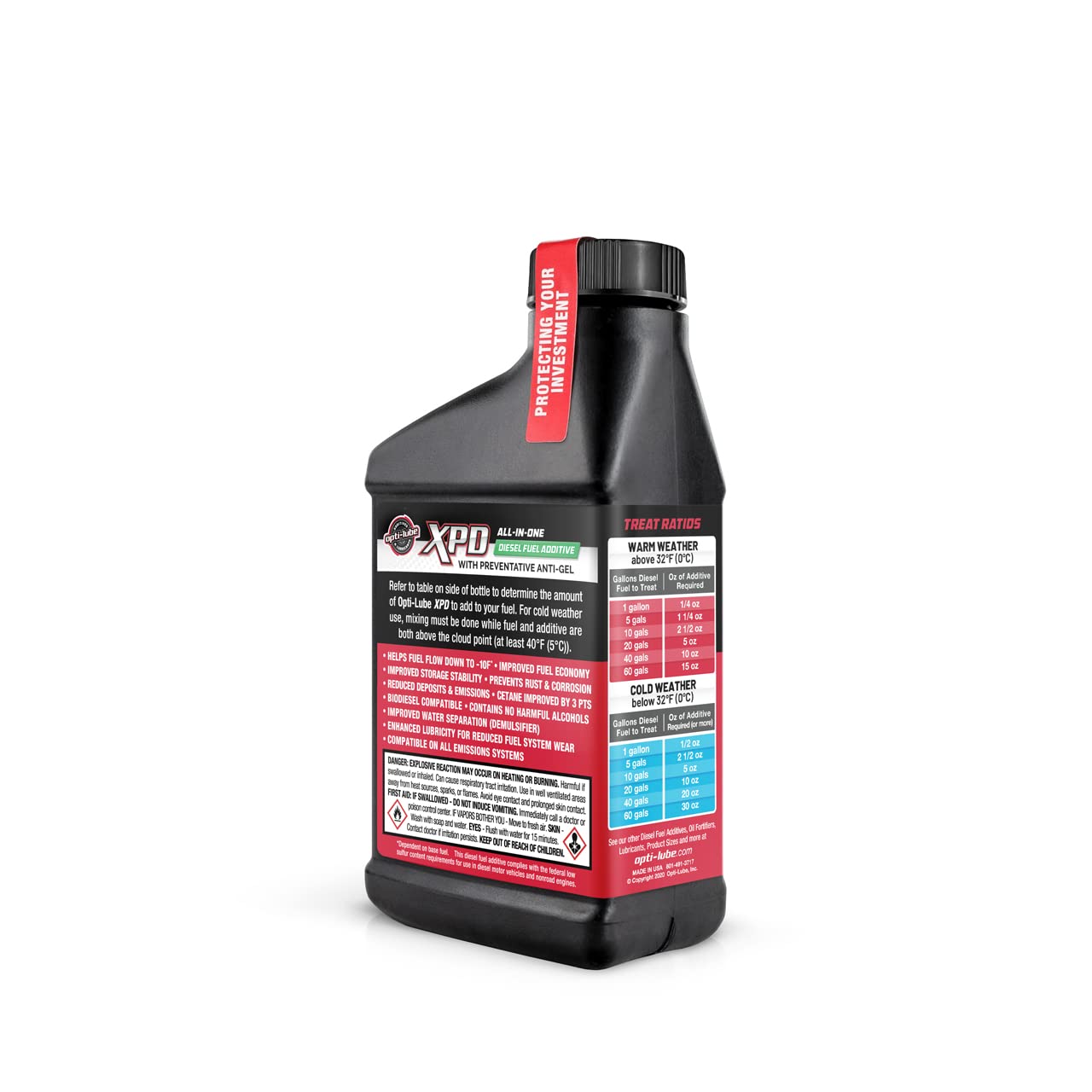 Opti-Lube XPD All-in-One Diesel Fuel Additive - 8oz Bottles (12 Pack Case) | Improves Fuel Efficiency, Reduces Emissions & Protects Engine - Ideal for Trucks, Heavy Equipment & Diesel Vehicles