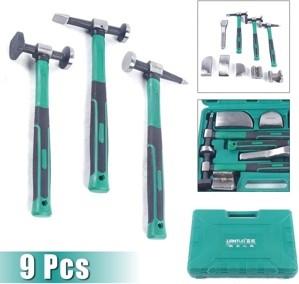 Auto Body Repair Kit - Professional Hammer Beating & Sheet Metal Shaping Tools Set with Movable Body Corrector | DIY Car Dent Removal & Collision Repair for Vehicles, Trucks & SUVs