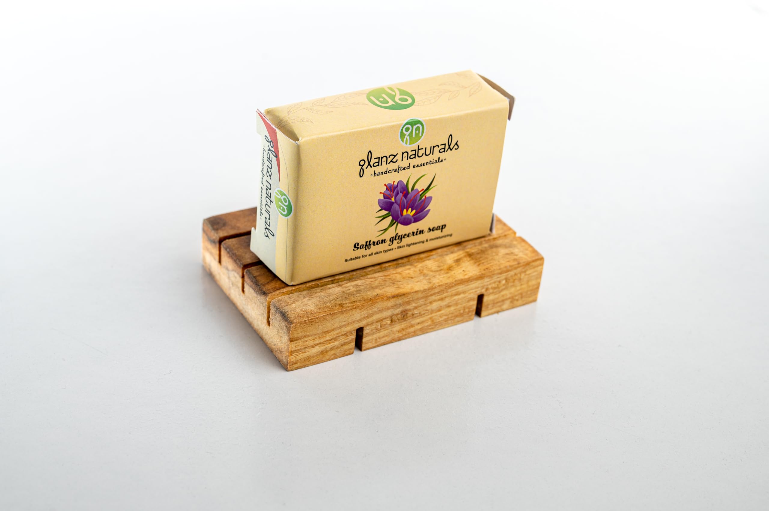 GLANZ NATURALS Saffron Skin Whitening Soap with Turmeric & Coconut Oil - 100g Kesar Soap for Brightening, Blemish-Free & Glowing Skin | Natural Skincare for Daily Cleansing & Radiance Boost